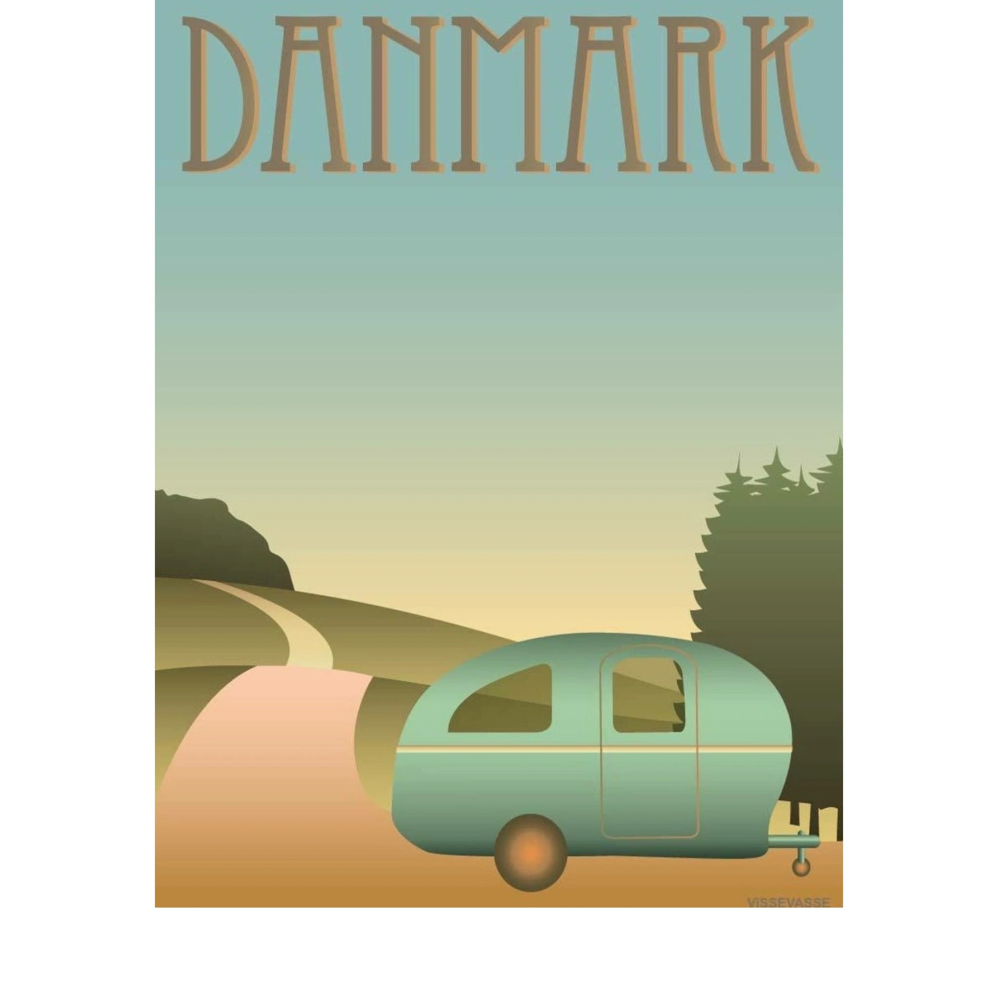 Vissevasse Denmark Camping Poster, 50 X70 Cm