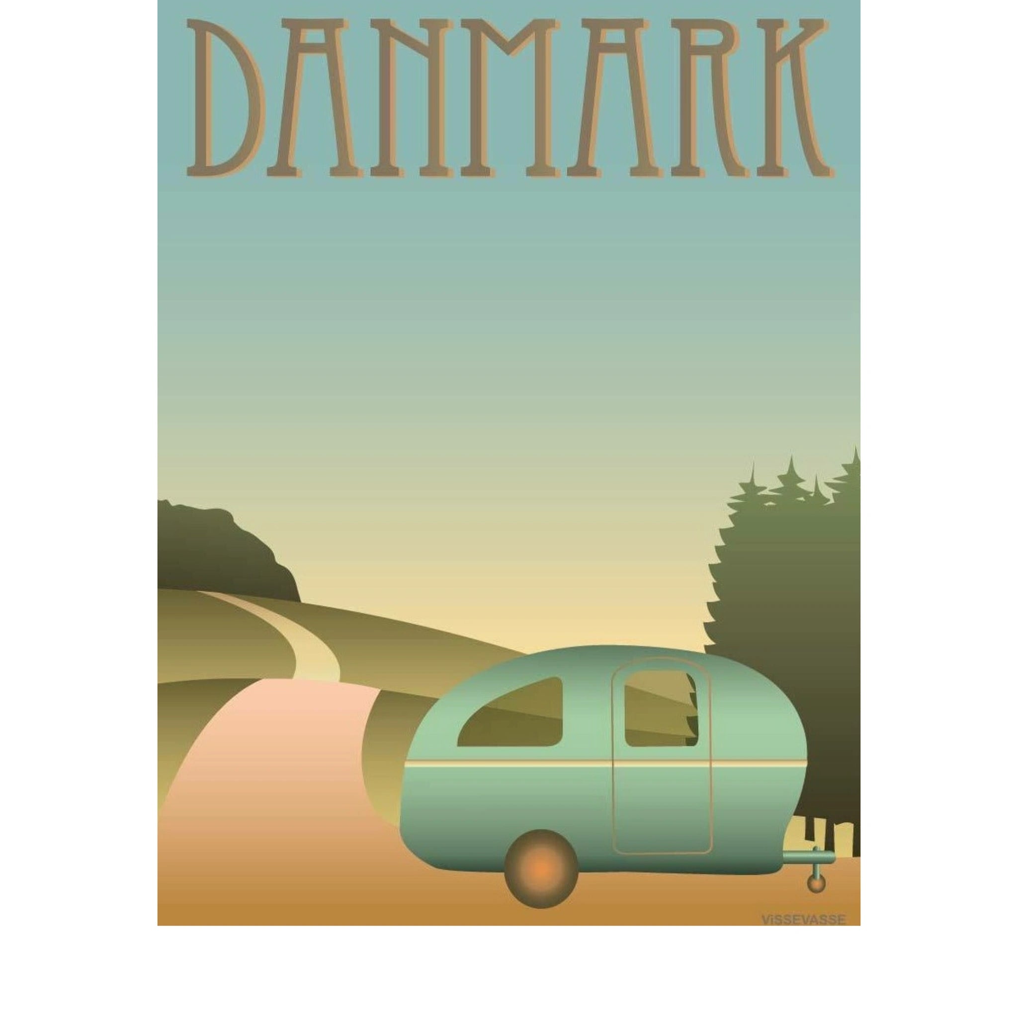Vissevasse Denmark Camping Poster, 70 X100 Cm
