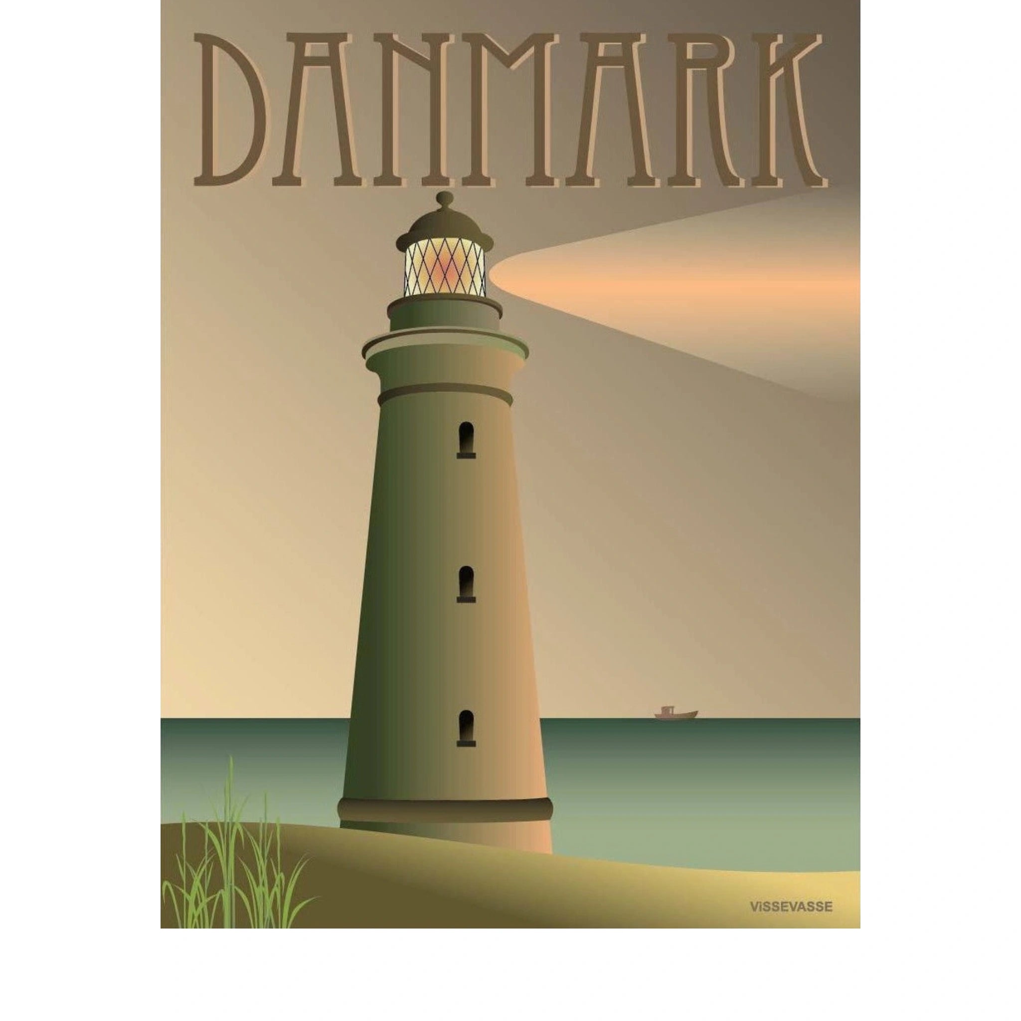 Vissevasse Denmark Lighthouse Poster, 15 X21 Cm