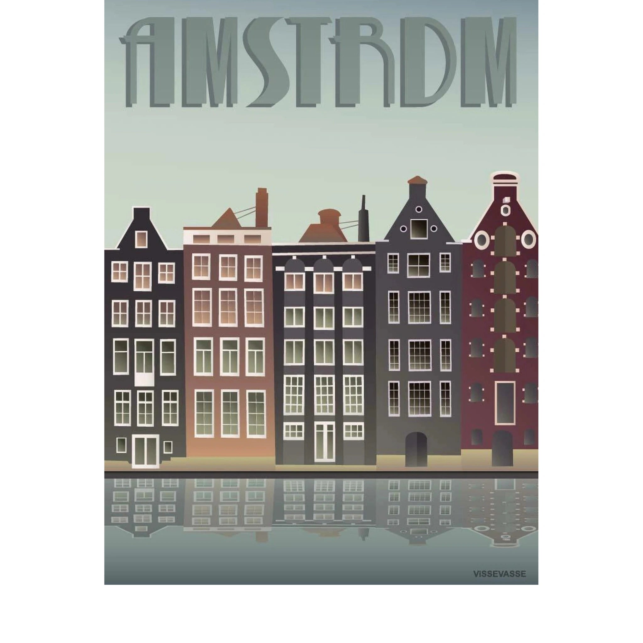 Vissevasse Amsterdam Canal Houses Poster, 50 X70 Cm