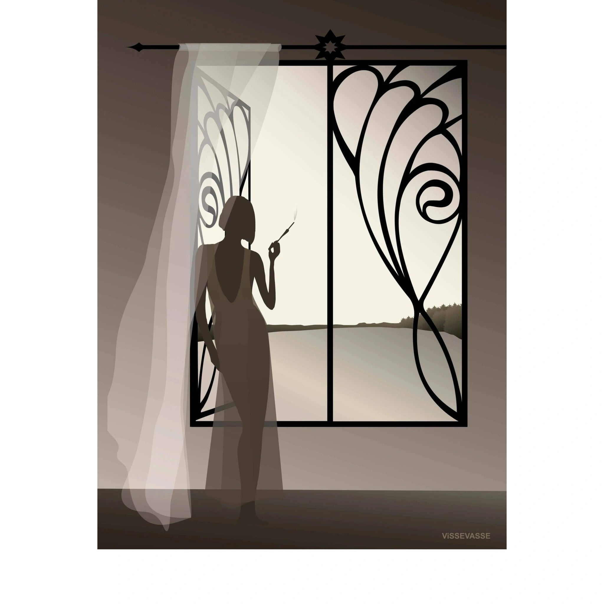 Vissevasse The Girl At The Window Poster, 30 X40 Cm