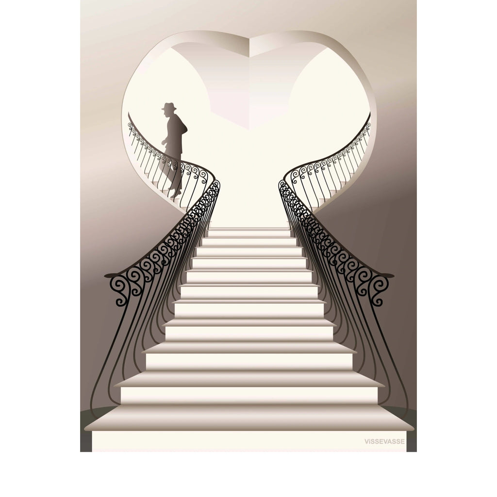 Vissevasse The Man On The Stairs Poster, 15 X21 Cm