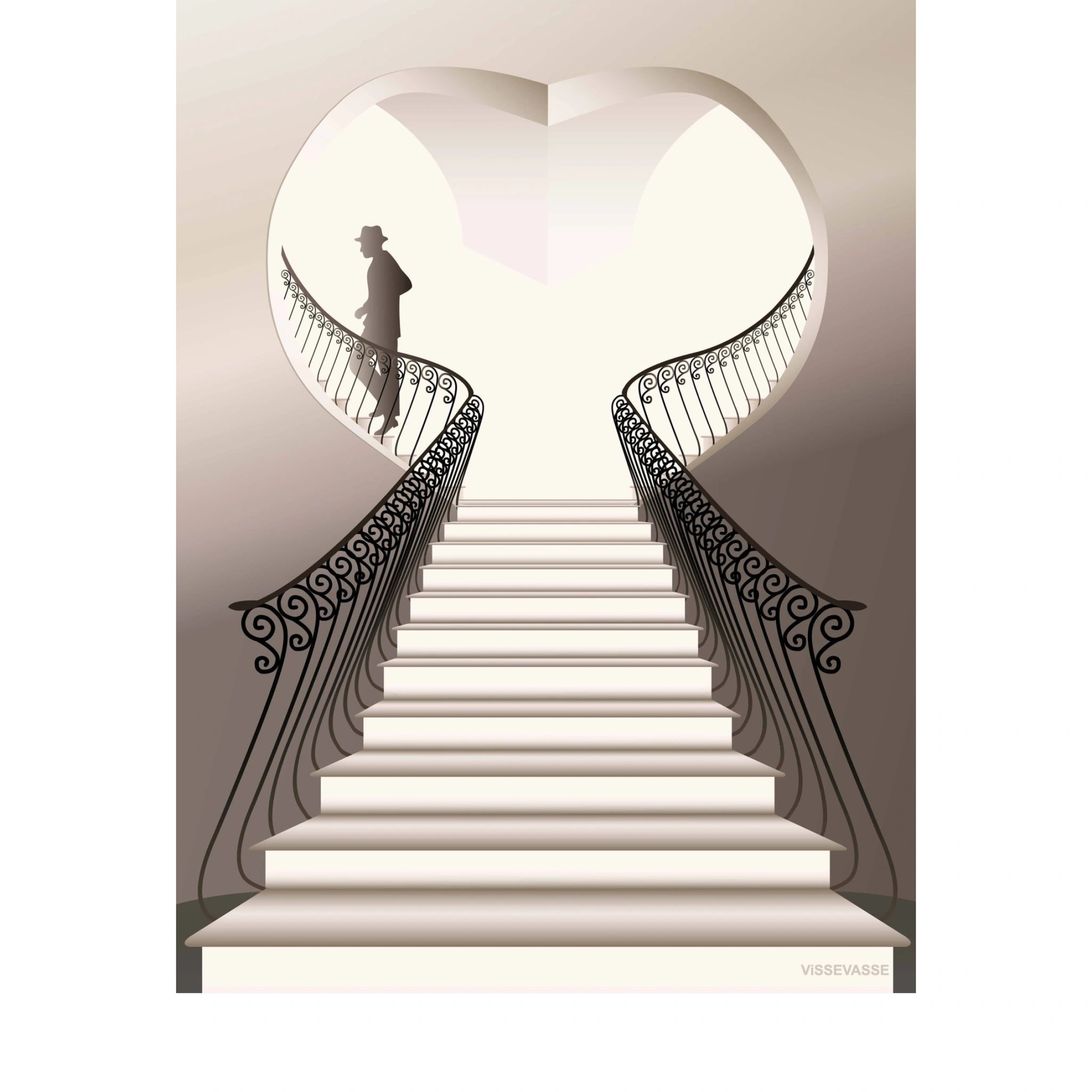 Vissevasse The Man On The Stairs Poster, 15 X21 Cm