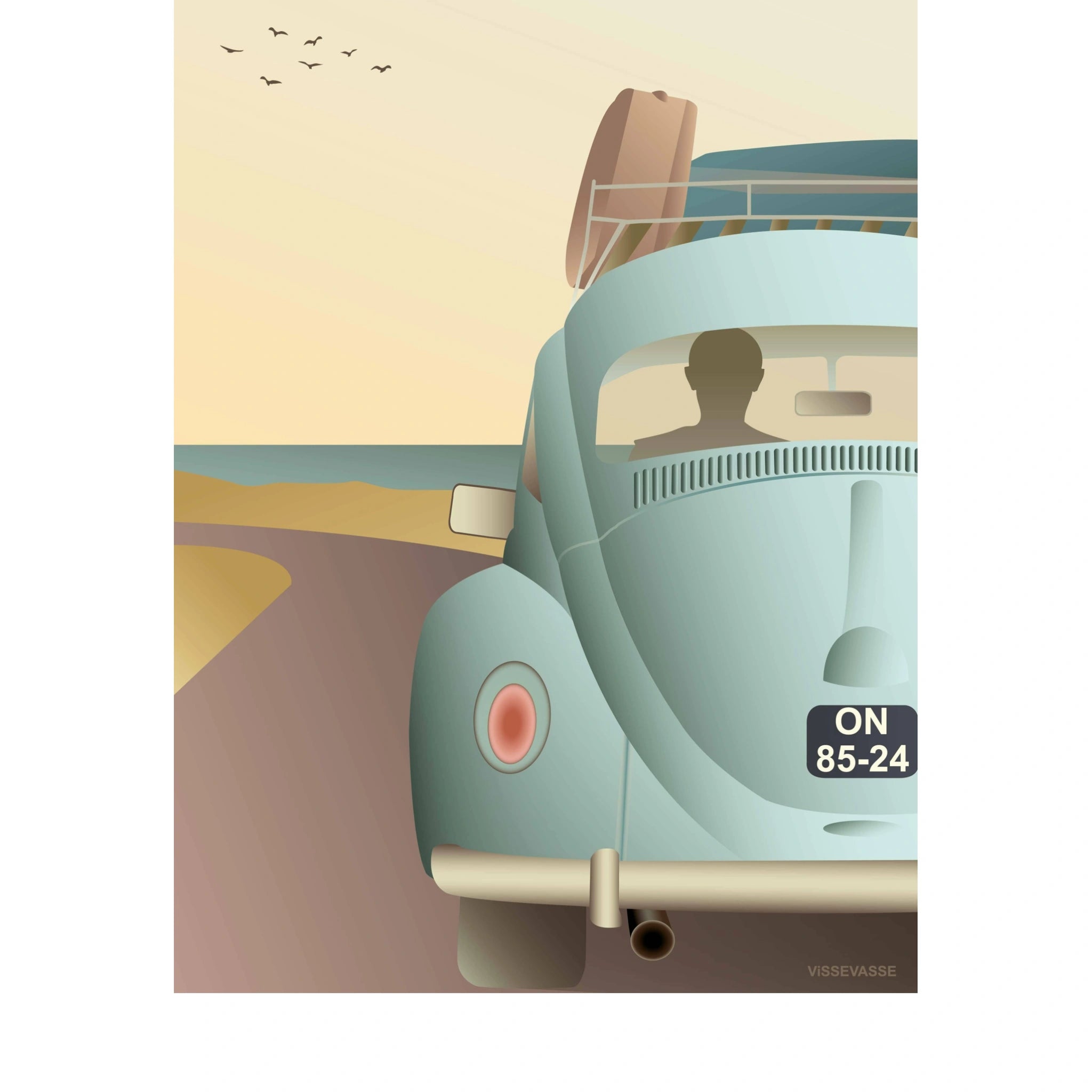 Vissevasse Vw Beetle Poster, 30 X40 Cm