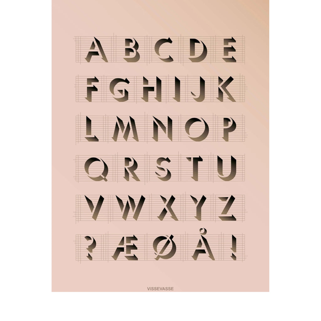 Vissevasse Abc Poster 15 X21 Cm, Pink