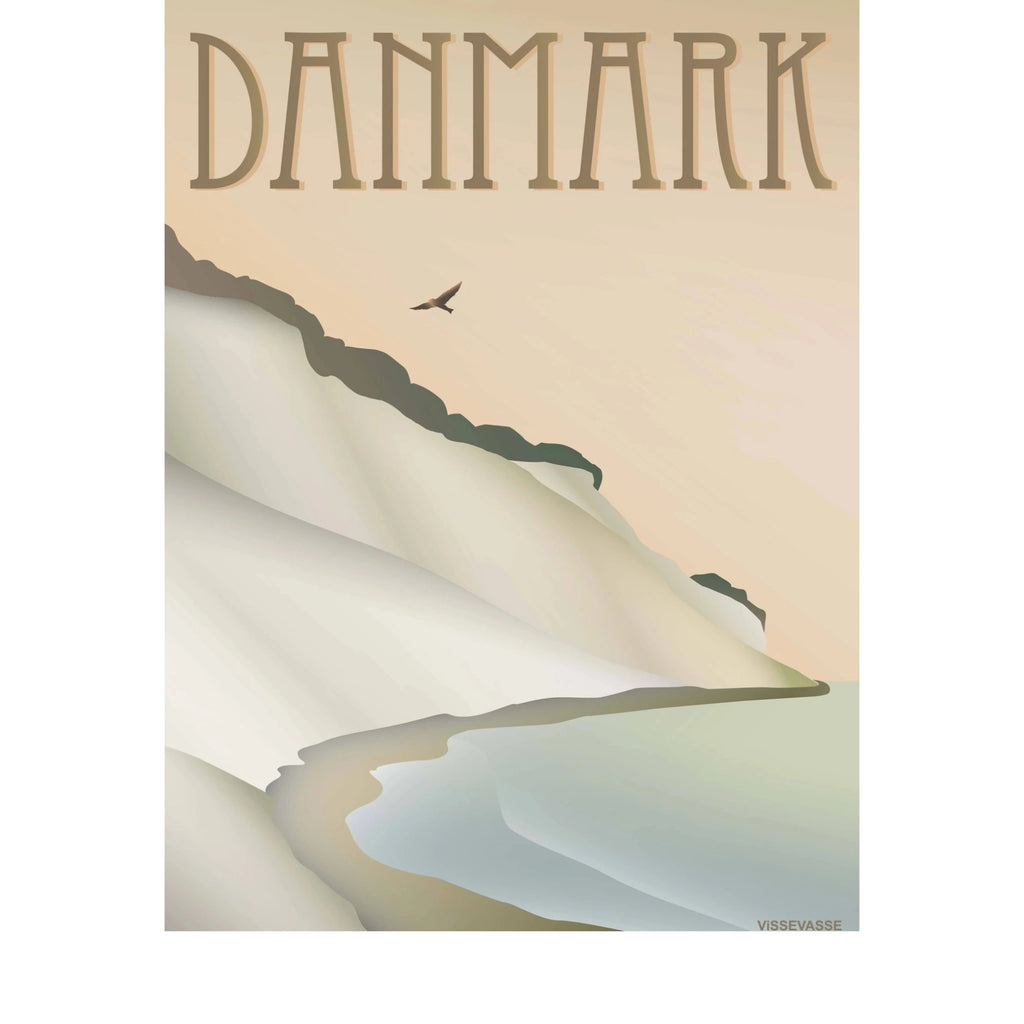 Vissevasse Denmark Cliff Poster, 15 X21 Cm