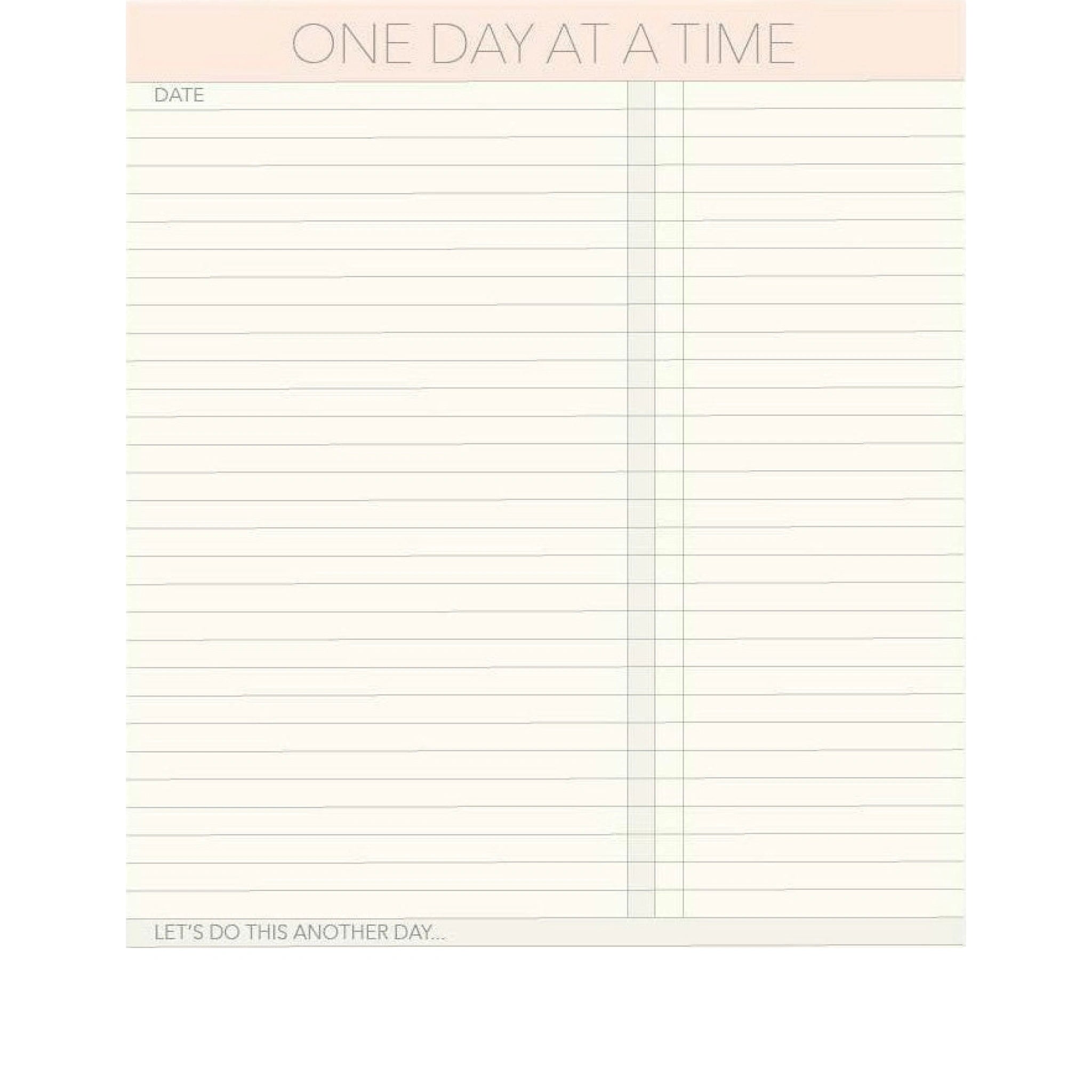 Vissevasse One Day At A Time A5 Notepad, White