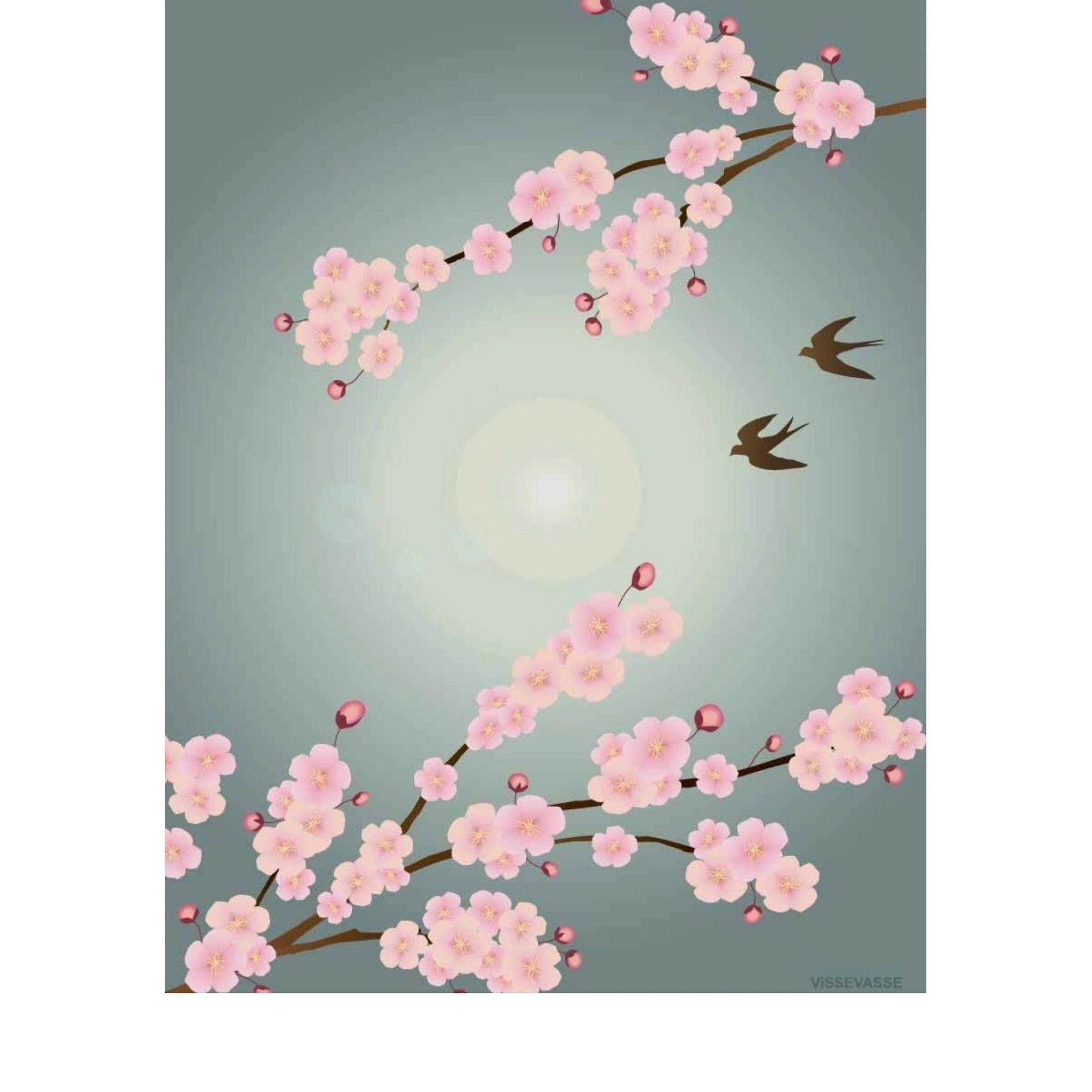 Vissevasse Sakura Poster, 30 X40 Cm