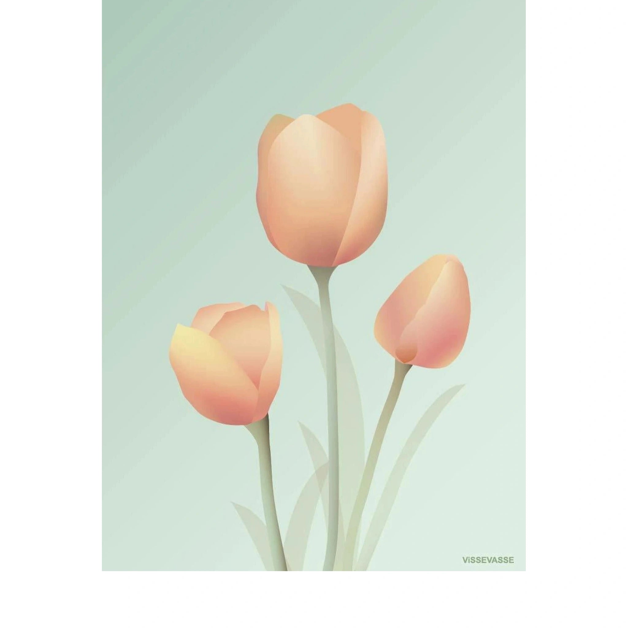 Vissevasse Tulip Poster 50 X70 Cm, Mint
