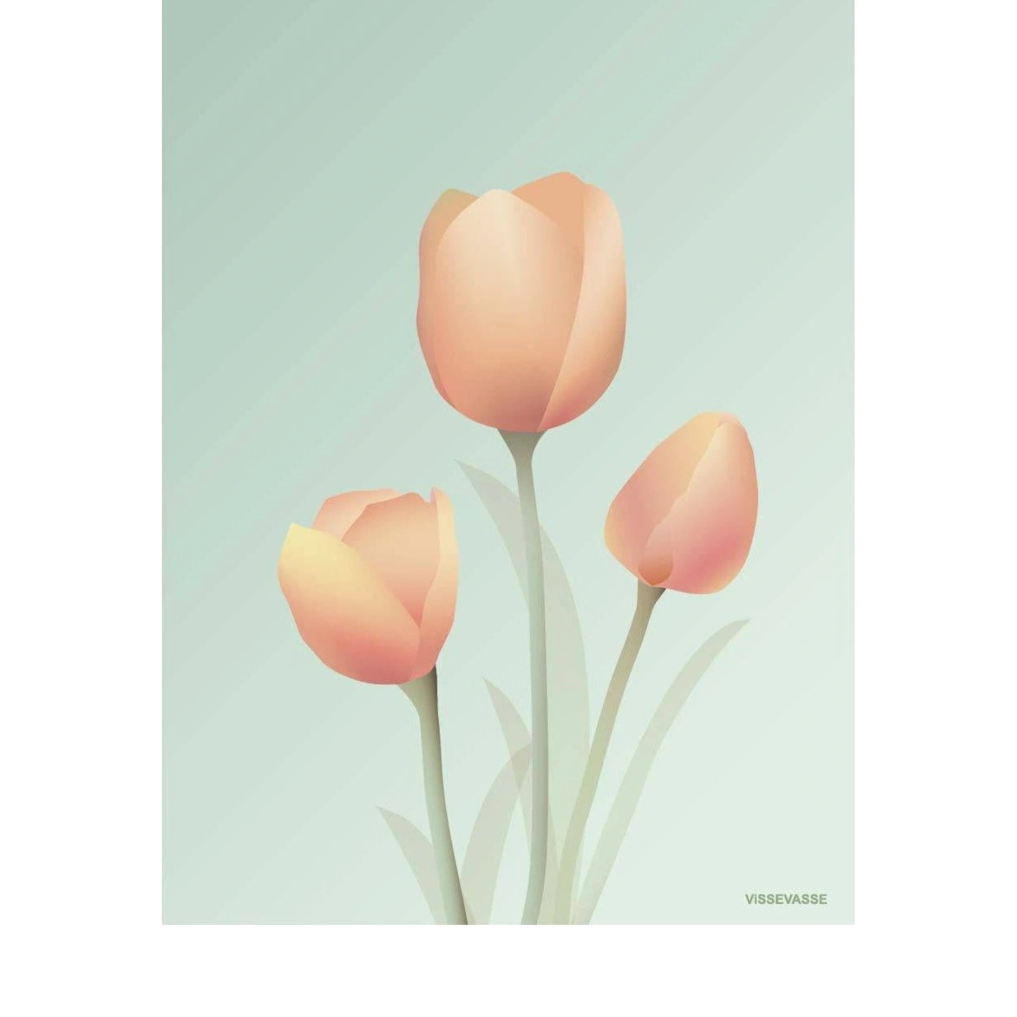 Vissevasse Tulip Poster 15 X21 Cm, Mint