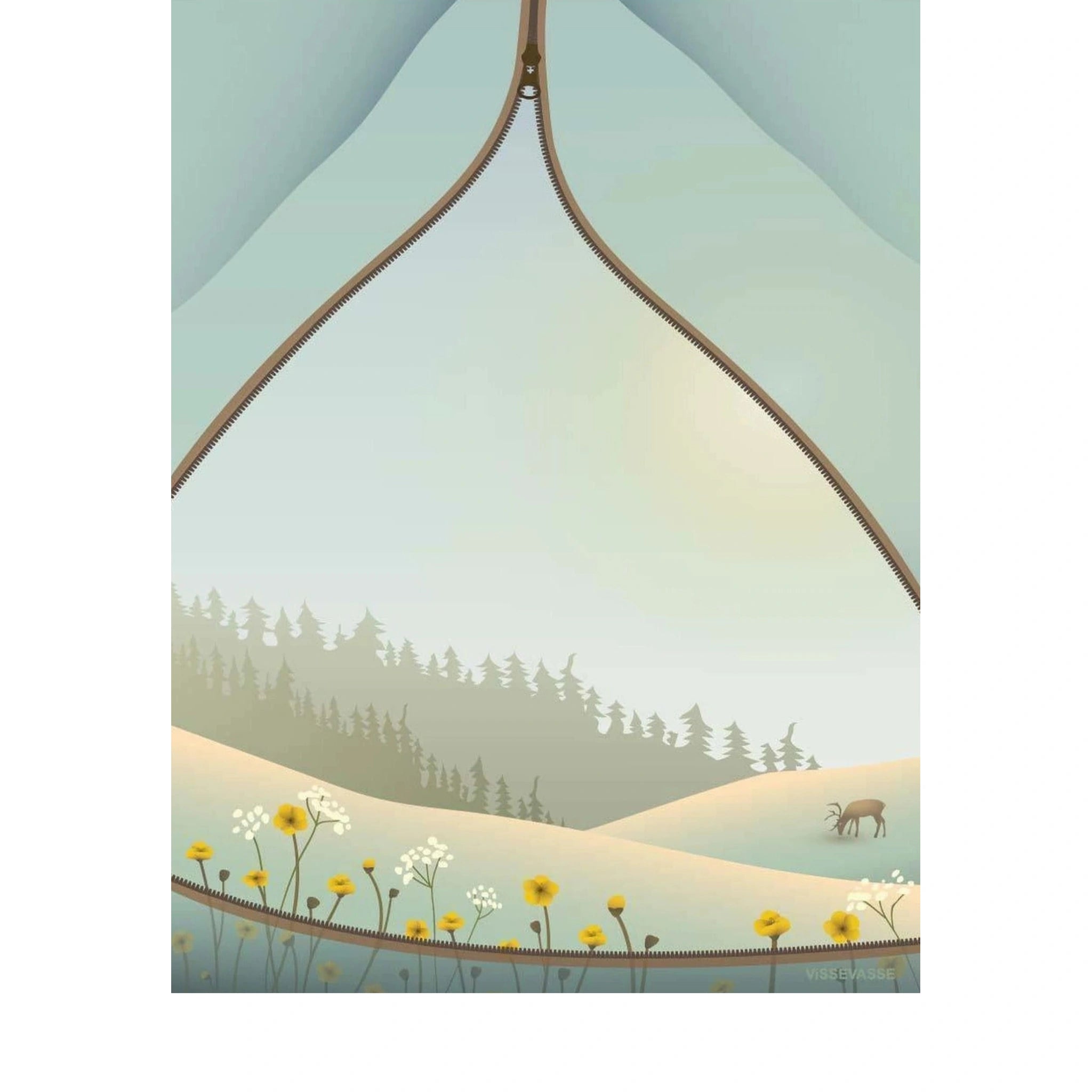 Vissevasse Tent With A View Poster, 50 X70 Cm