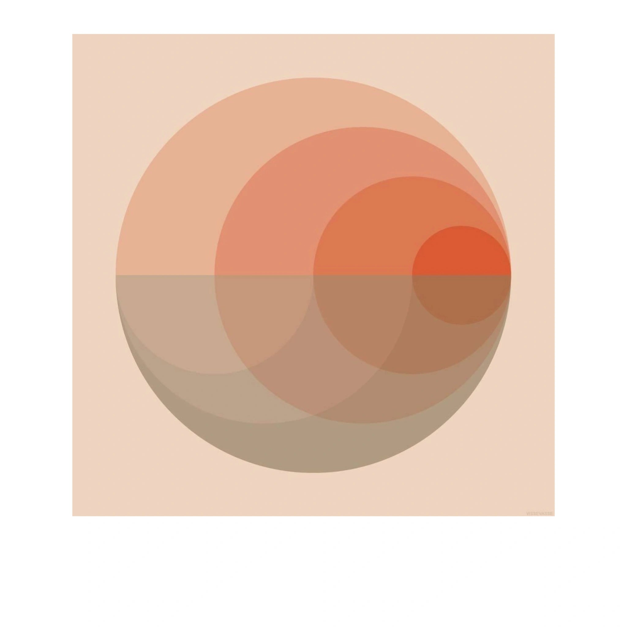 Vissevasse Gradient Poster 50 X50 Cm, Koral