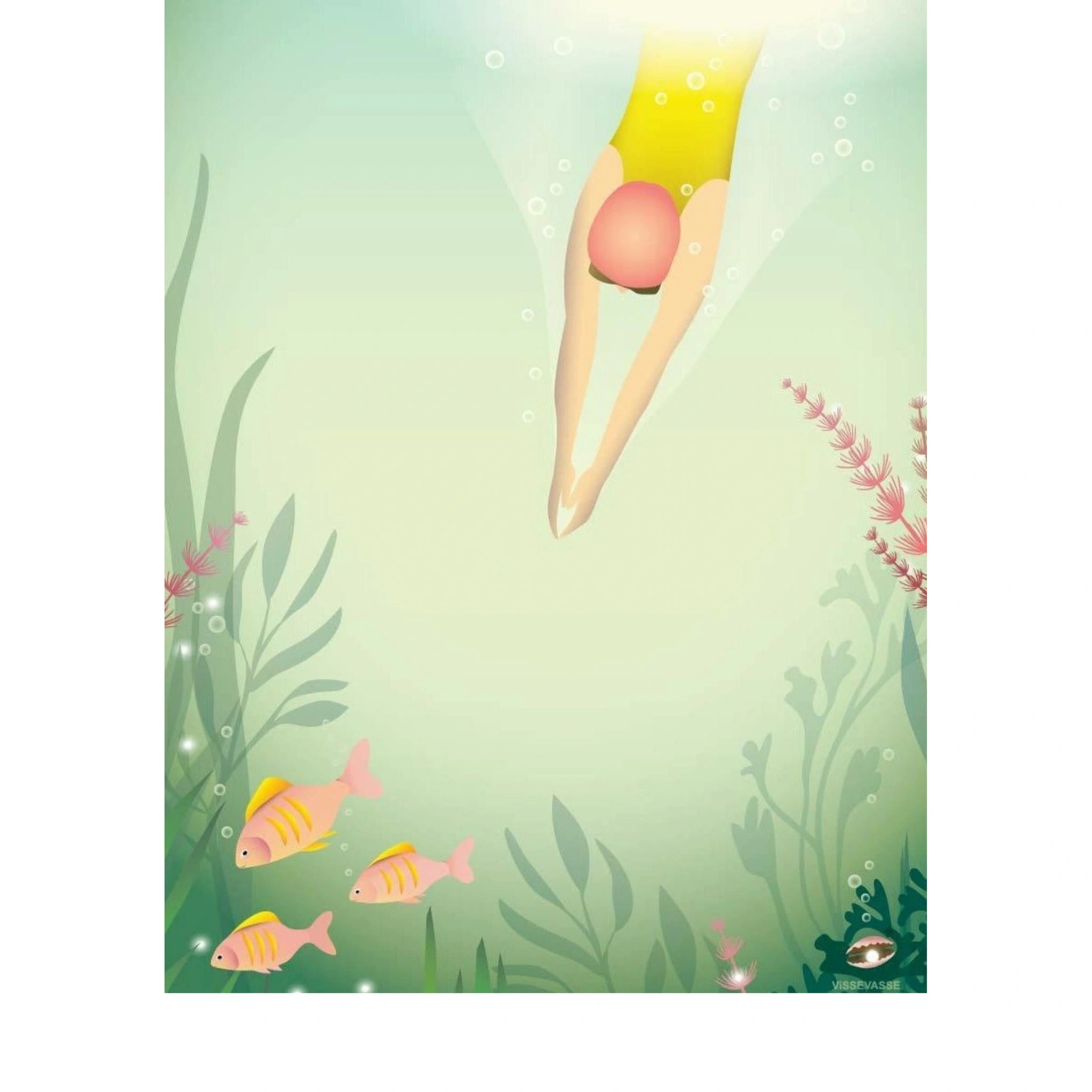 Vissevasse Swim Like A Fish Poster, 30 X40 Cm