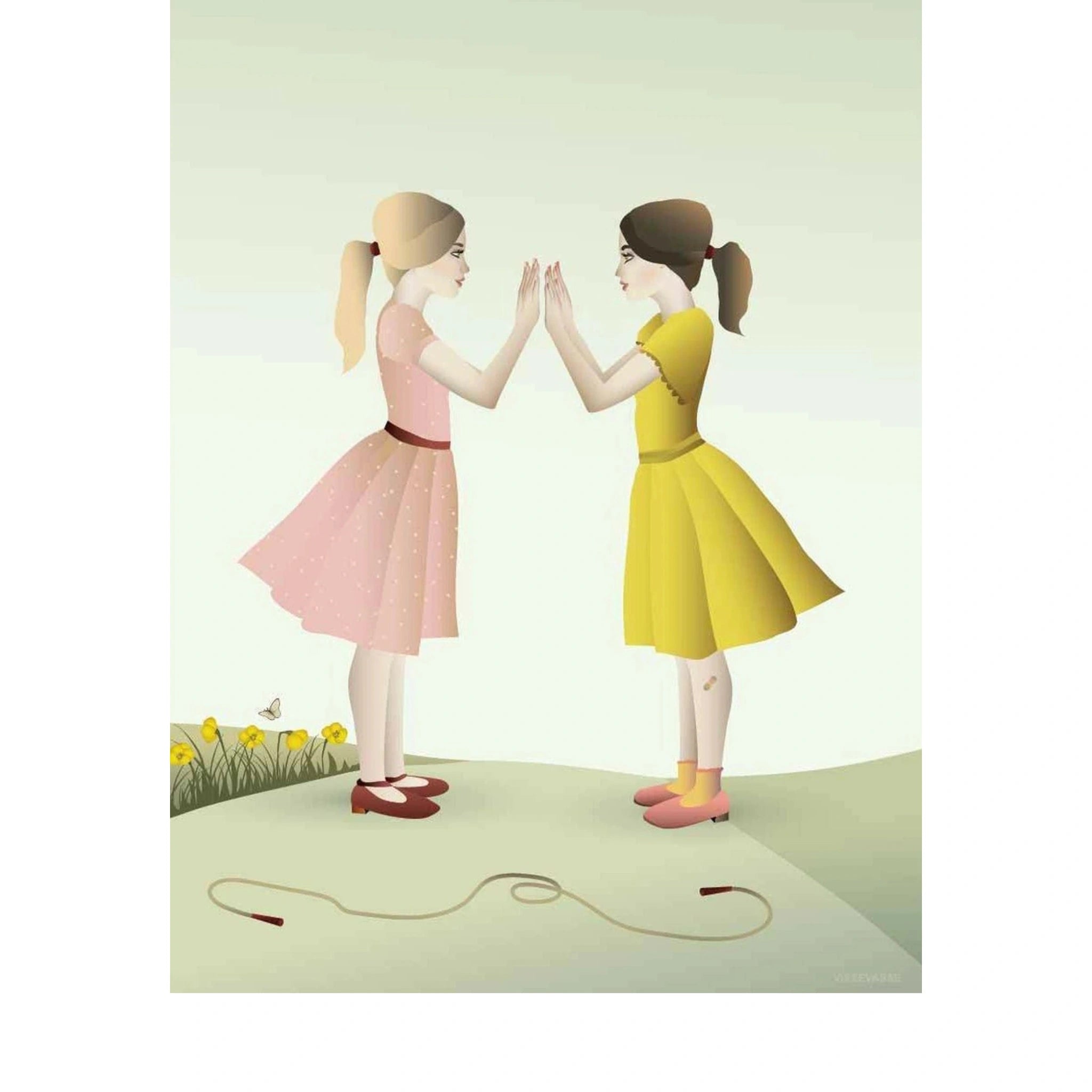 Vissevasse Hand Clapping Girl Poster, 50 X70 Cm