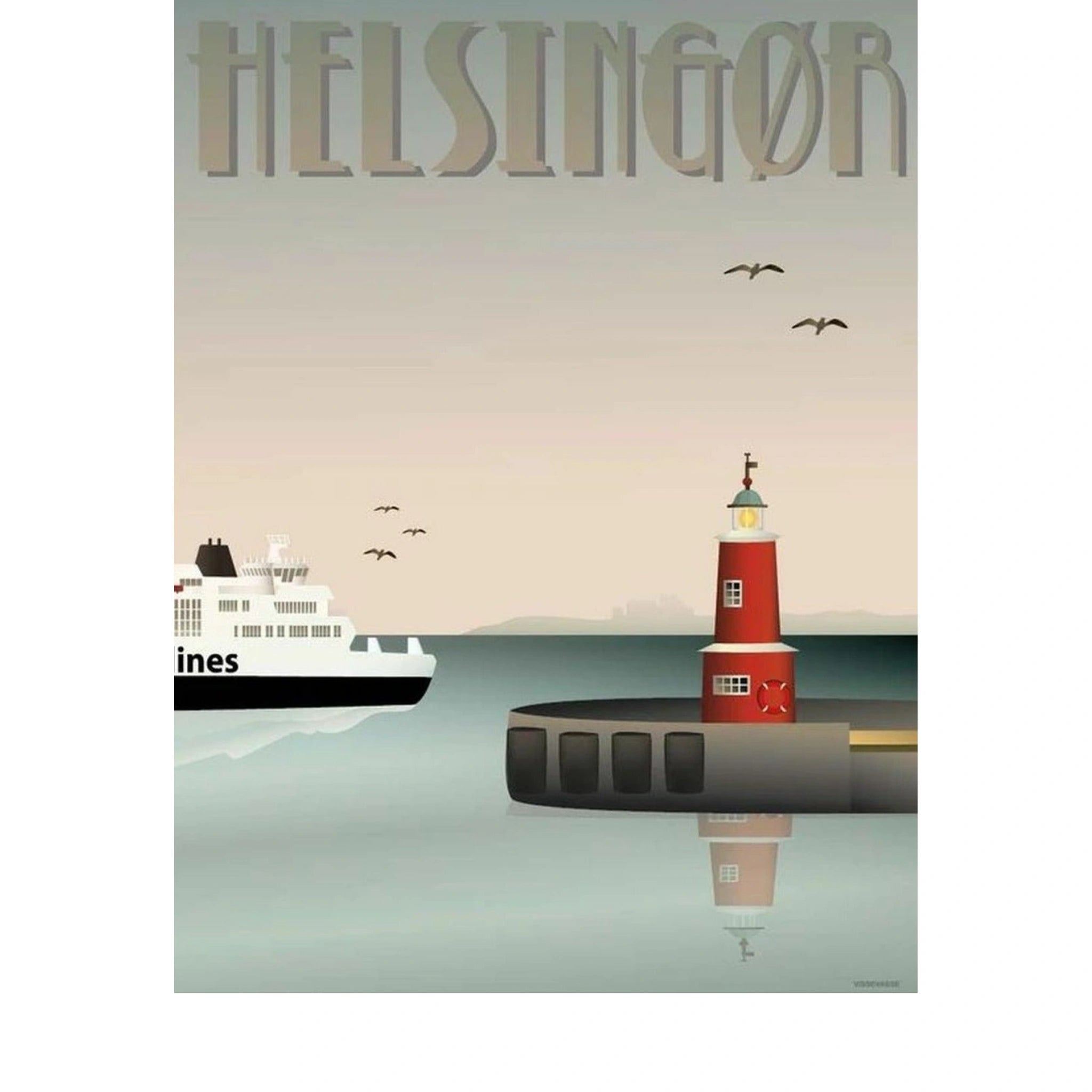 Vissevasse Helsingør Harbour Poster, 30 X40 Cm