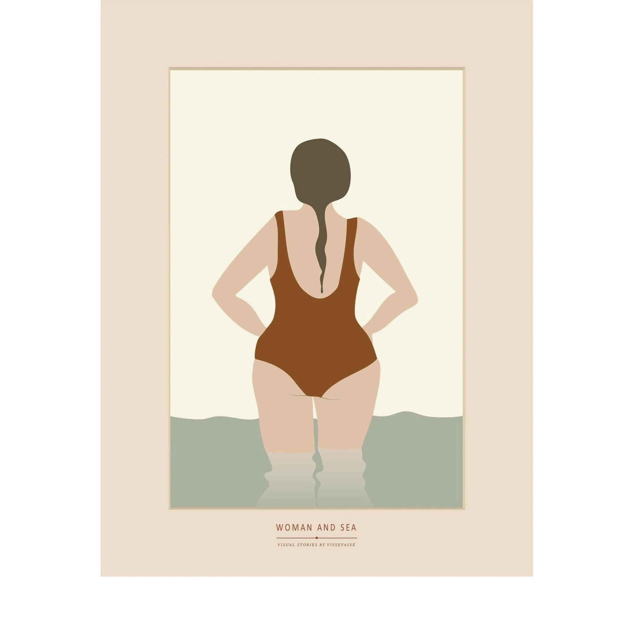 Vissevasse Woman And The Sea Poster, 50 X70 Cm