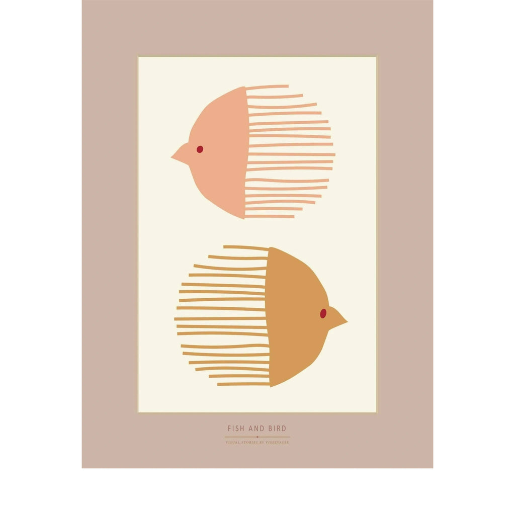 Vissevasse Bird And Fish Poster, 50 X70 Cm