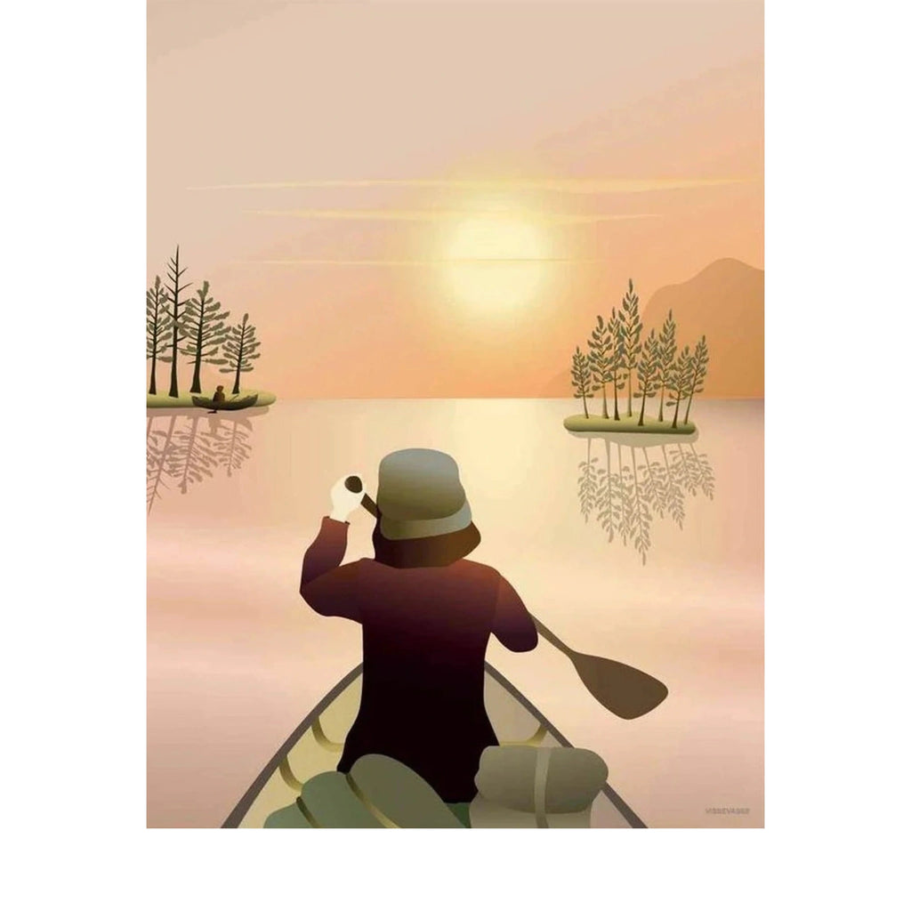 Vissevasse Canoeing On The Lake Poster, 30 X40 Cm