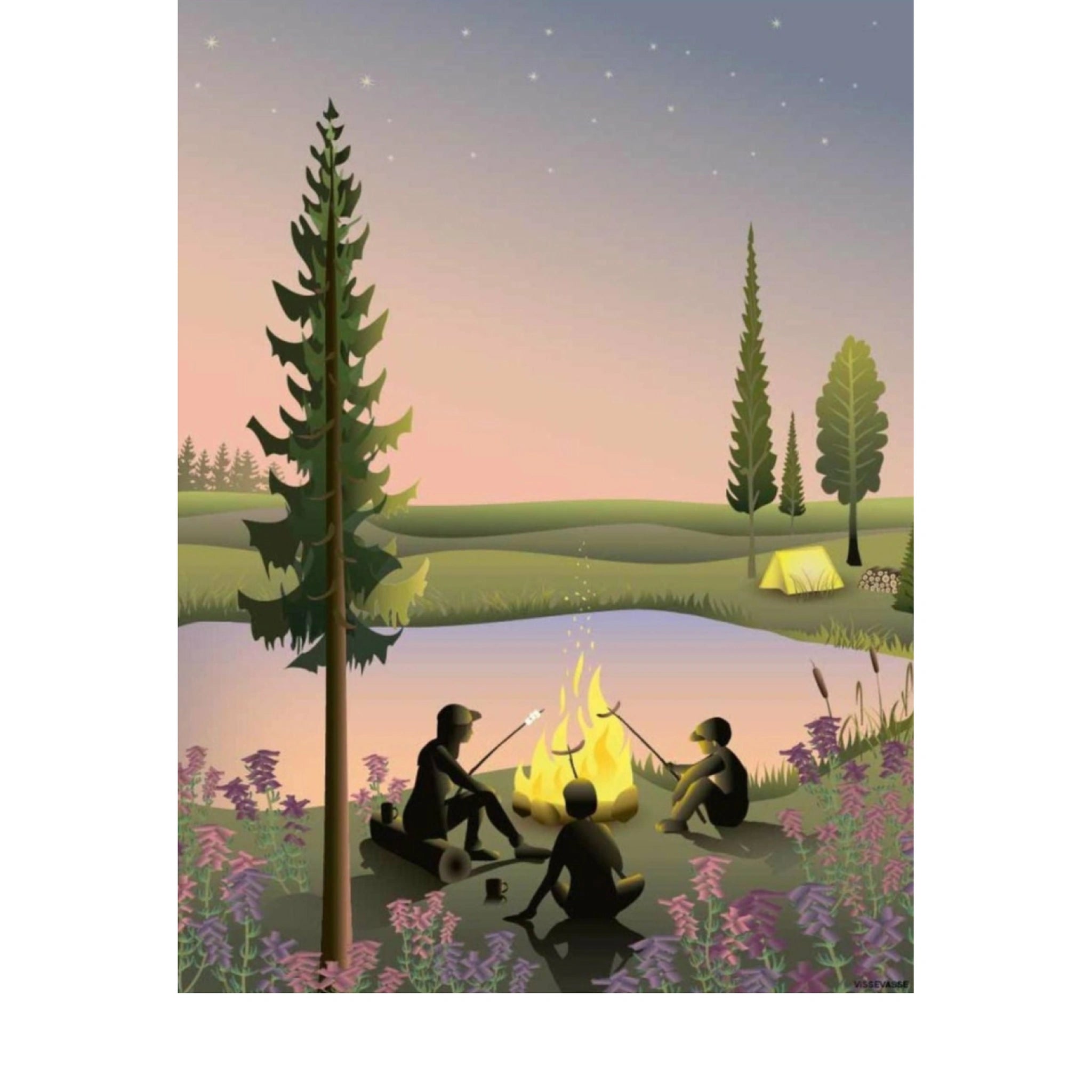 Vissevasse Campfire Poster, 30 X 40 Cm