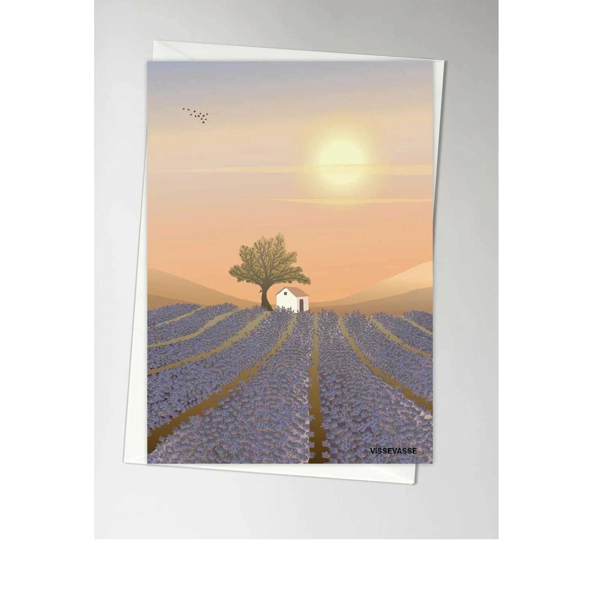 Vissevasse Lavender Field Greeting Card, A6