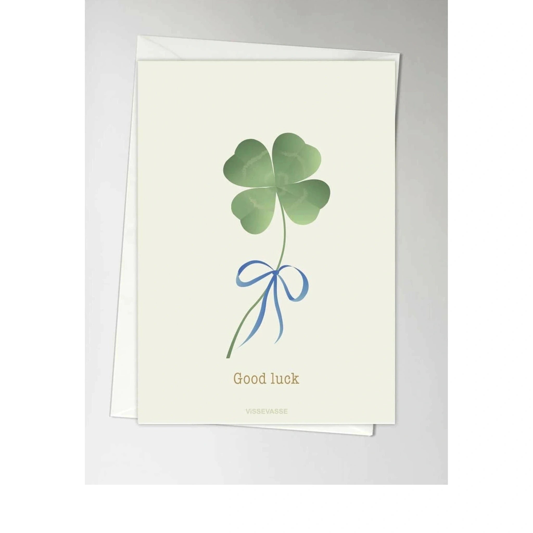 Vissevasse Good Luck Blue Ribbon Greeting Card, A6