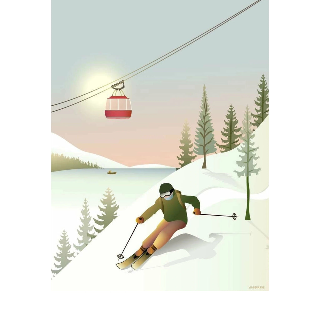 Vissevasse Offpiste Skiing Poster, 15x21 Cm