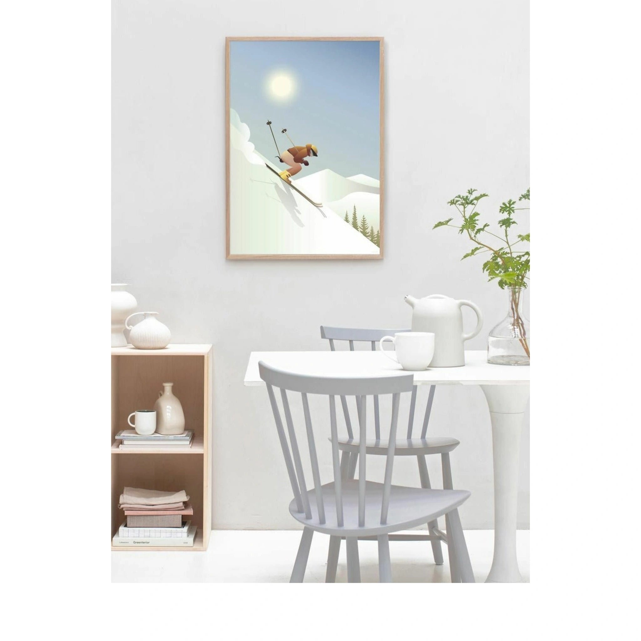 Vissevasse Downhill Skiing Poster, 30x40 Cm