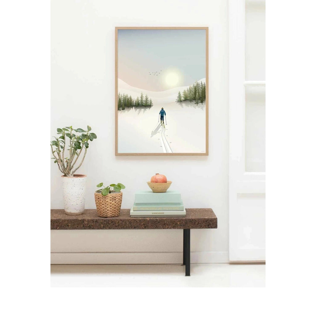 Vissevasse Cross Country Skiing Poster, 15x21 Cm