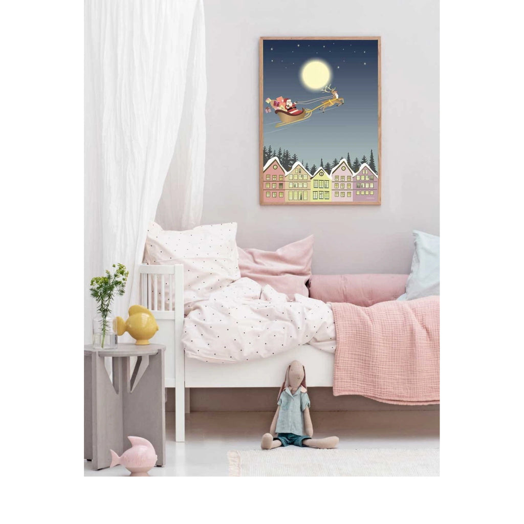 Vissevasse Santa & Rudolf Poster, 30x40 Cm