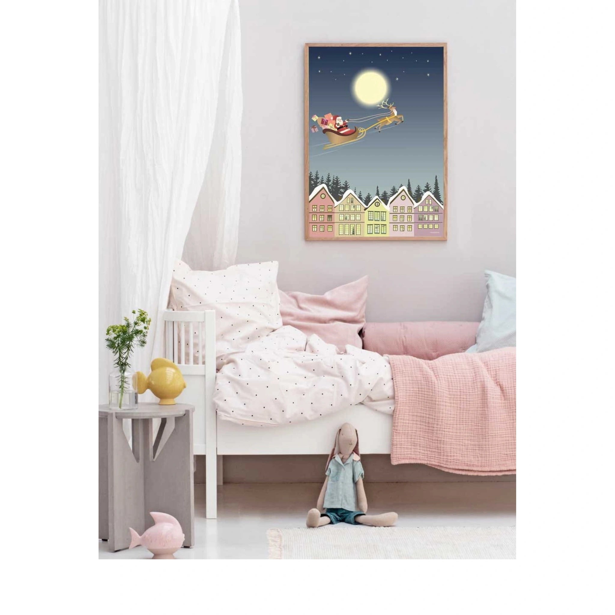 Vissevasse Santa & Rudolf Poster, 30x40 Cm