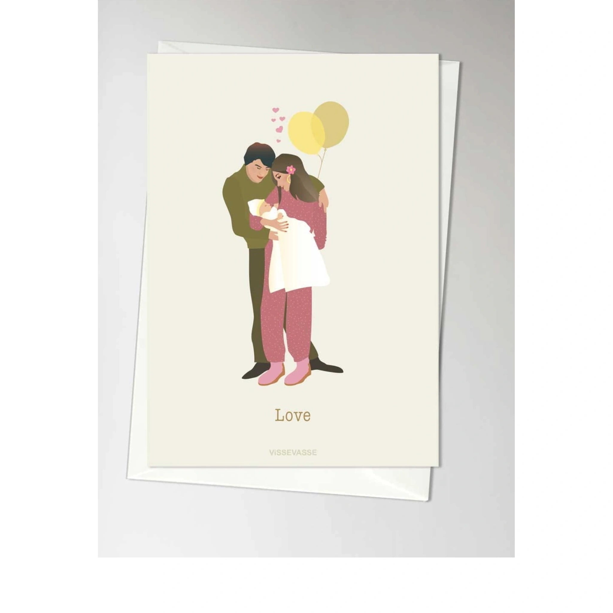 Vissevasse Love New Baby Card, A6