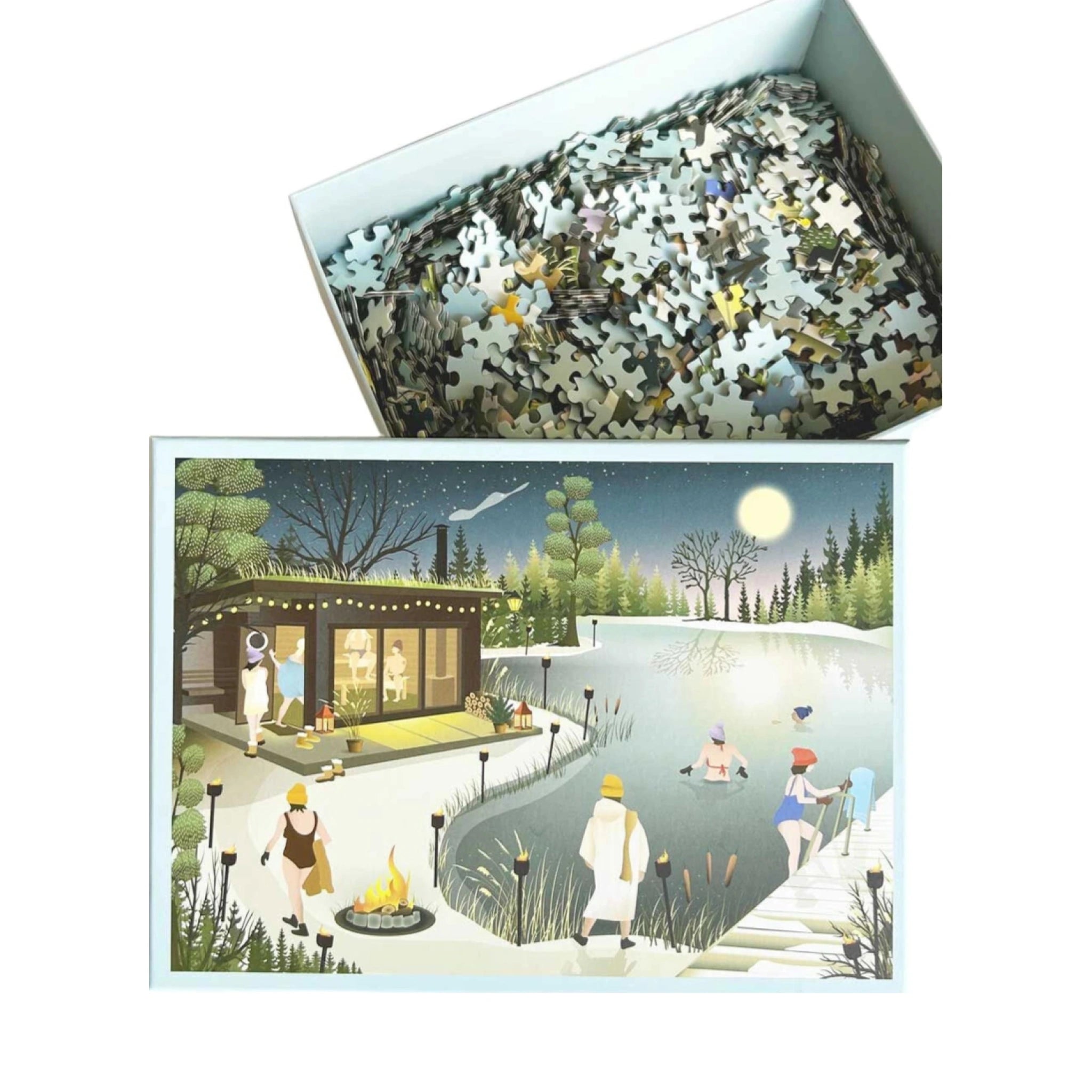 Vissevasse Sauna By The Lake Puzzle 1000 Pcs