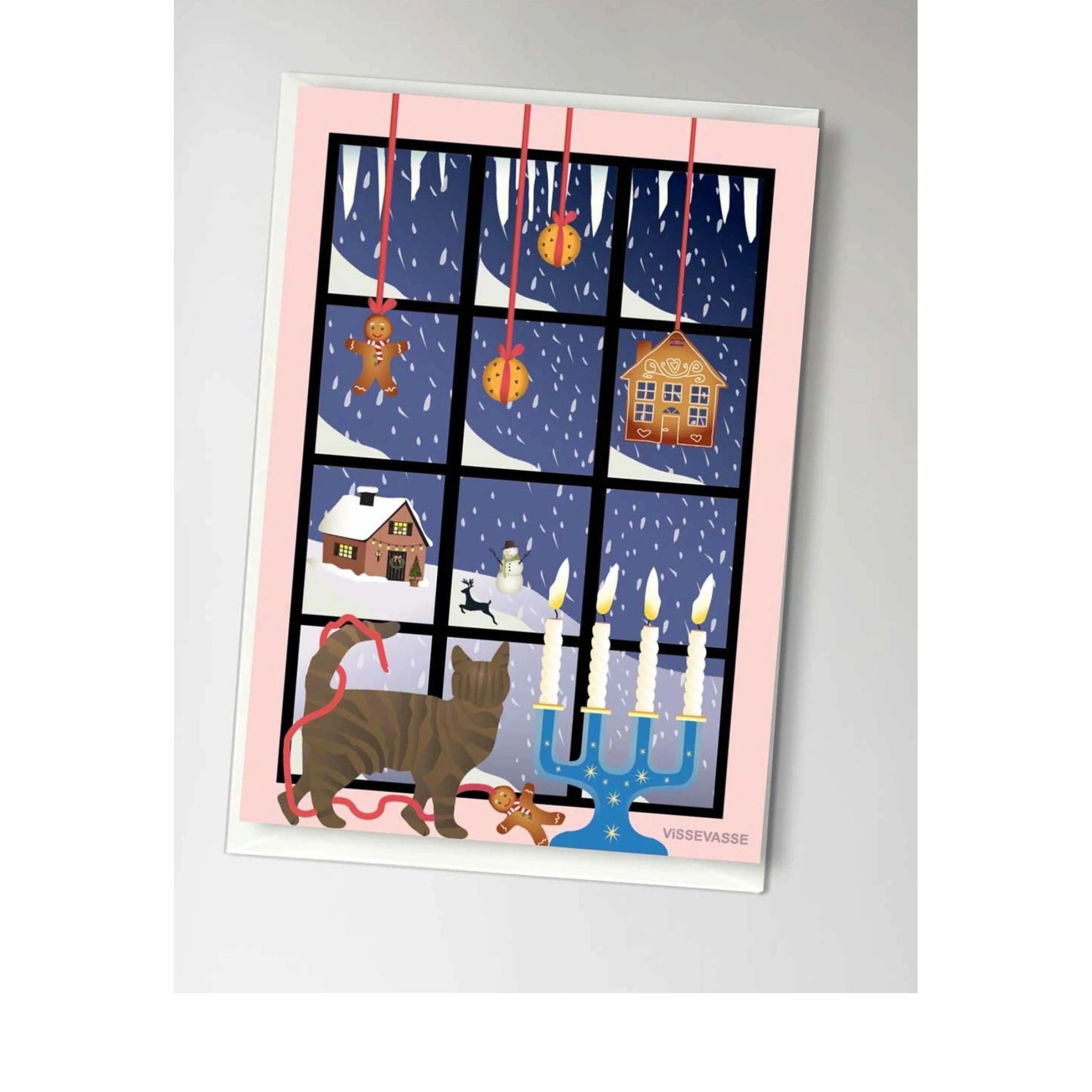 Vissevasse Christmas Window Greeting Card A7