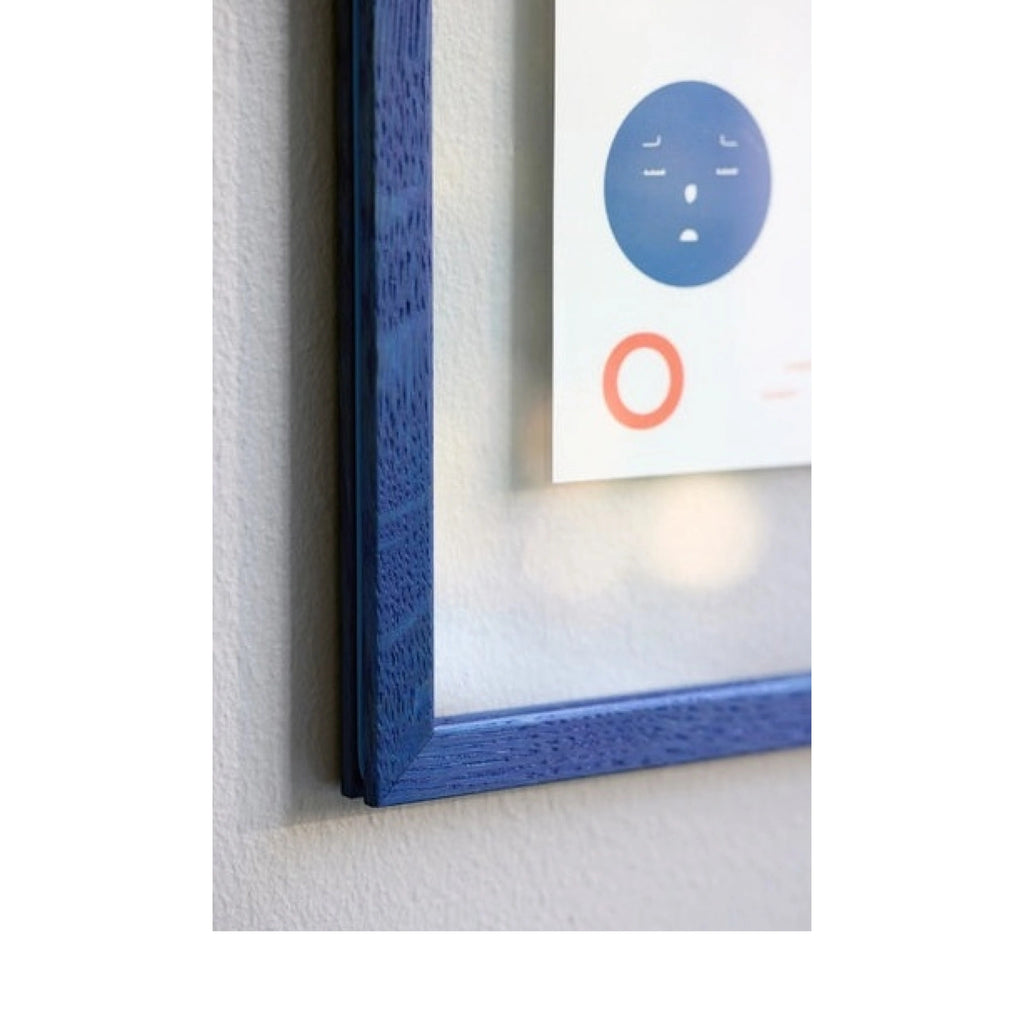 Moebe A4 Blue Satined Frame: Stylish Birch Wood Design for Art Display