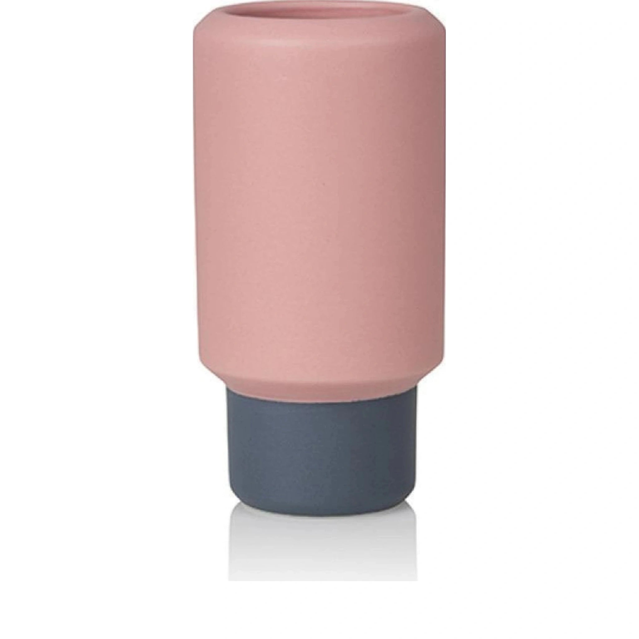 Lucie Kaas Fumario Vase Pink & Dark Grey, 16,5cm