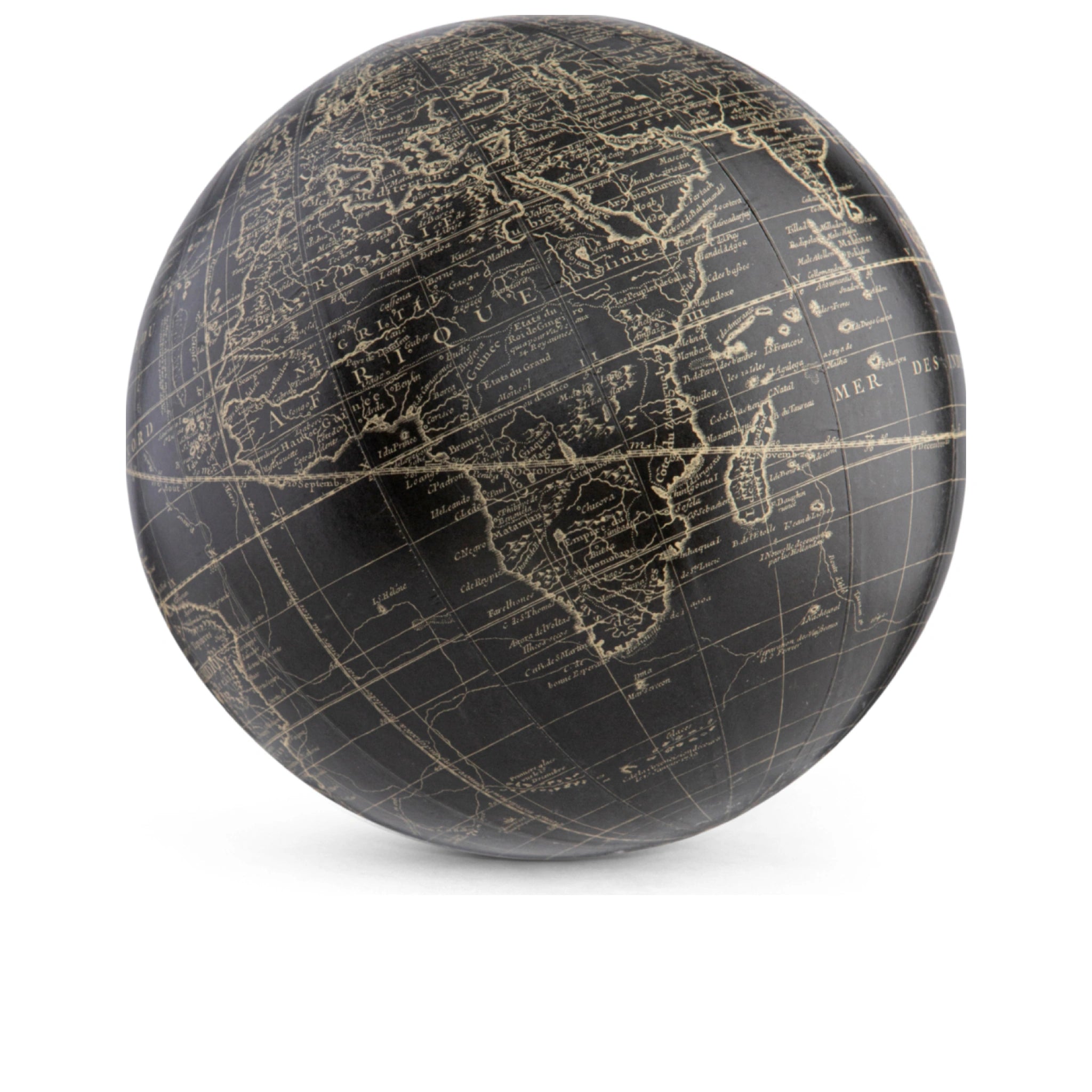 Authentic Models Vaugondy Earth Globe 14 Cm, Black