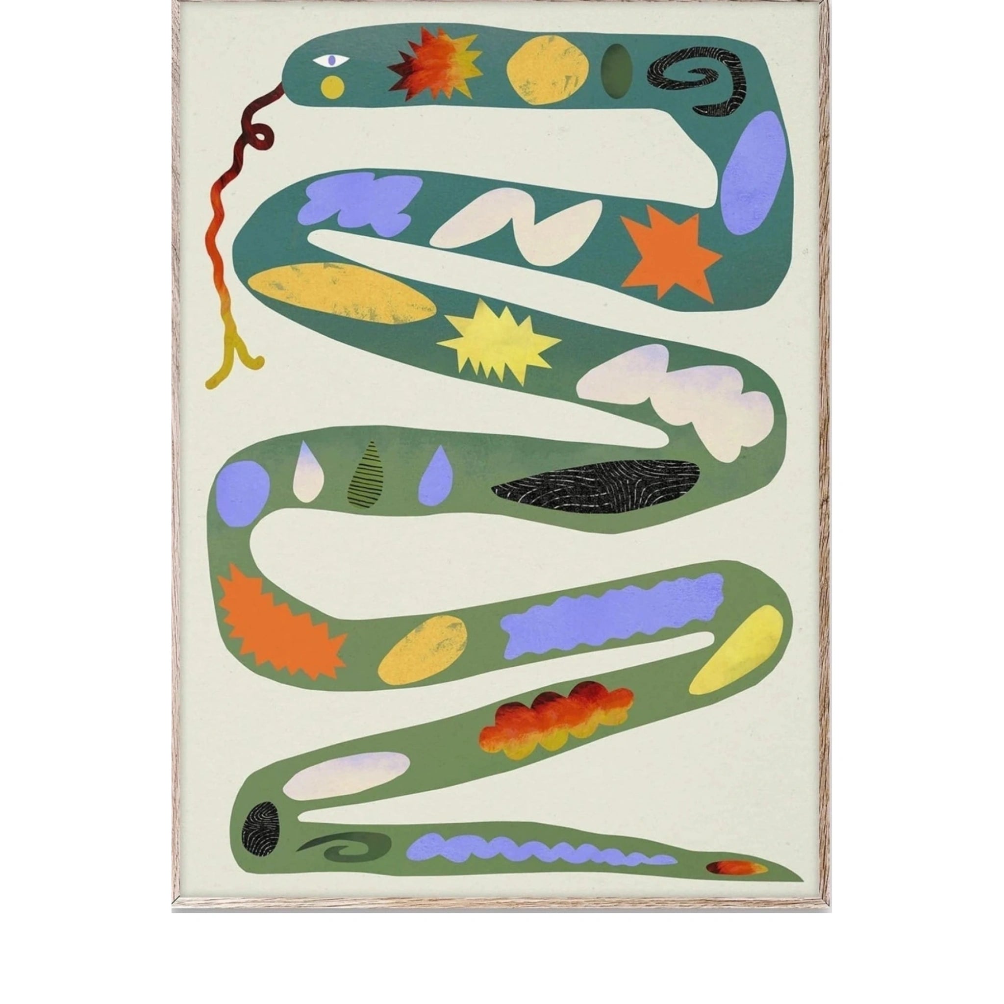Paper Collective Green Snake Poster, 50x70 Cm