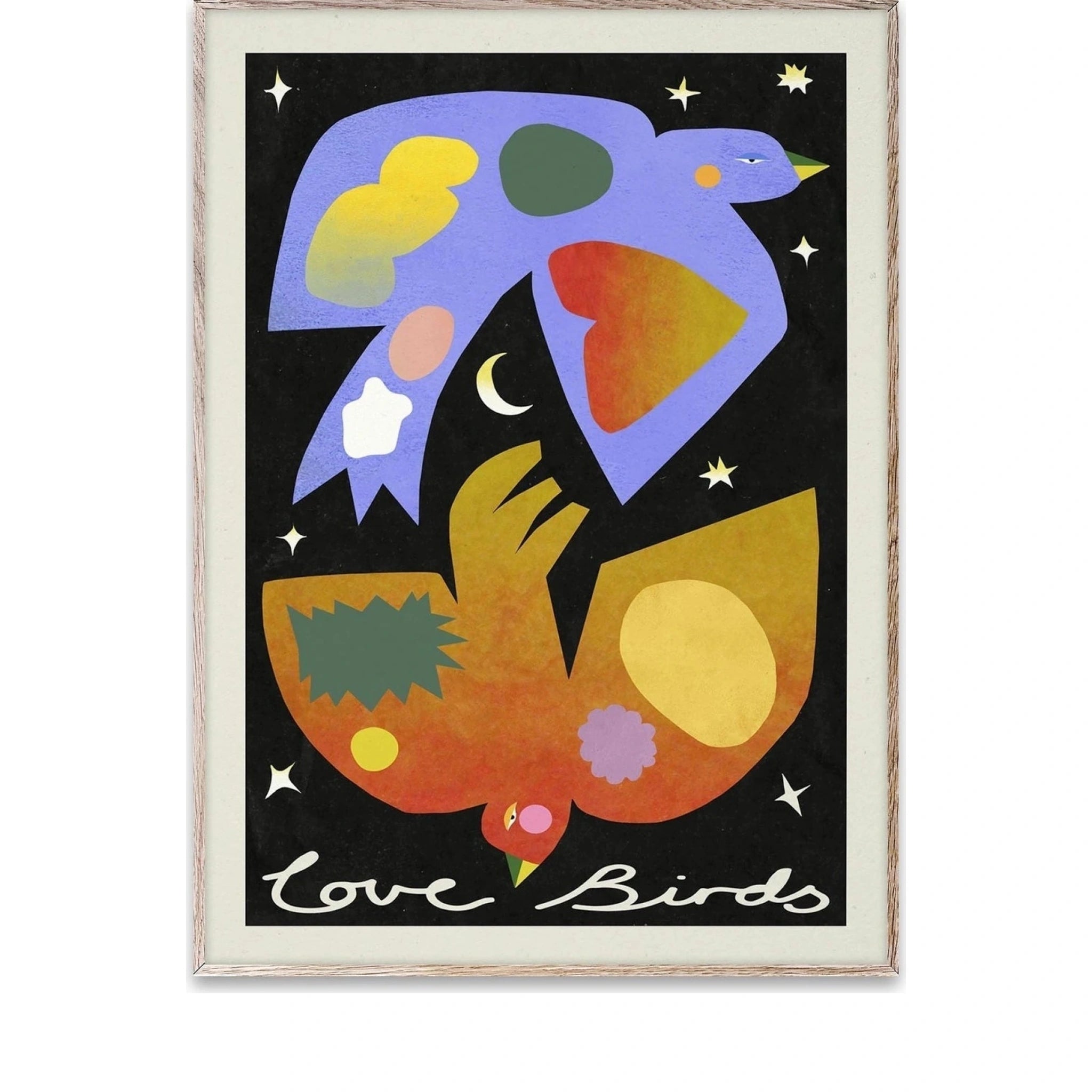 Paper Collective Love Birds Poster, 30 X40 Cm