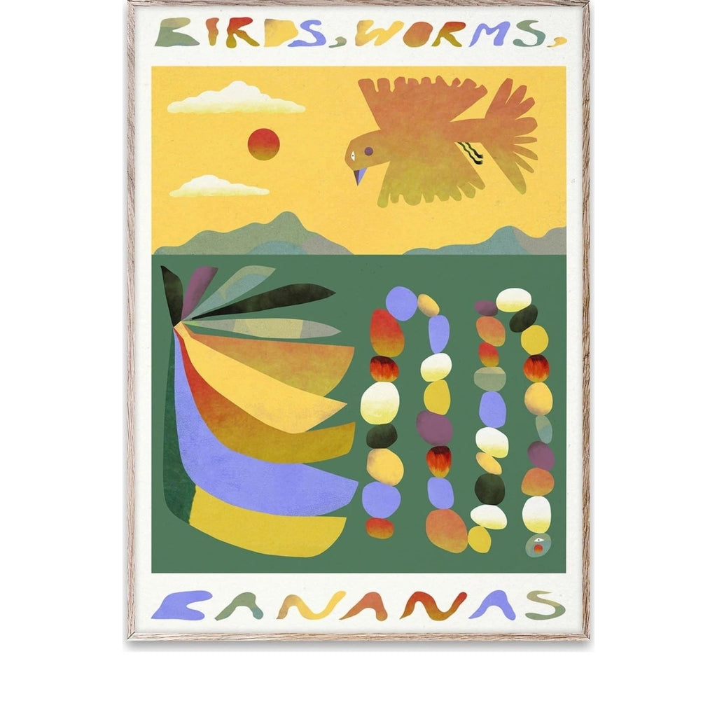 Paper Collective Birds, Worms, Bananas Poster, 50 X70 Cm