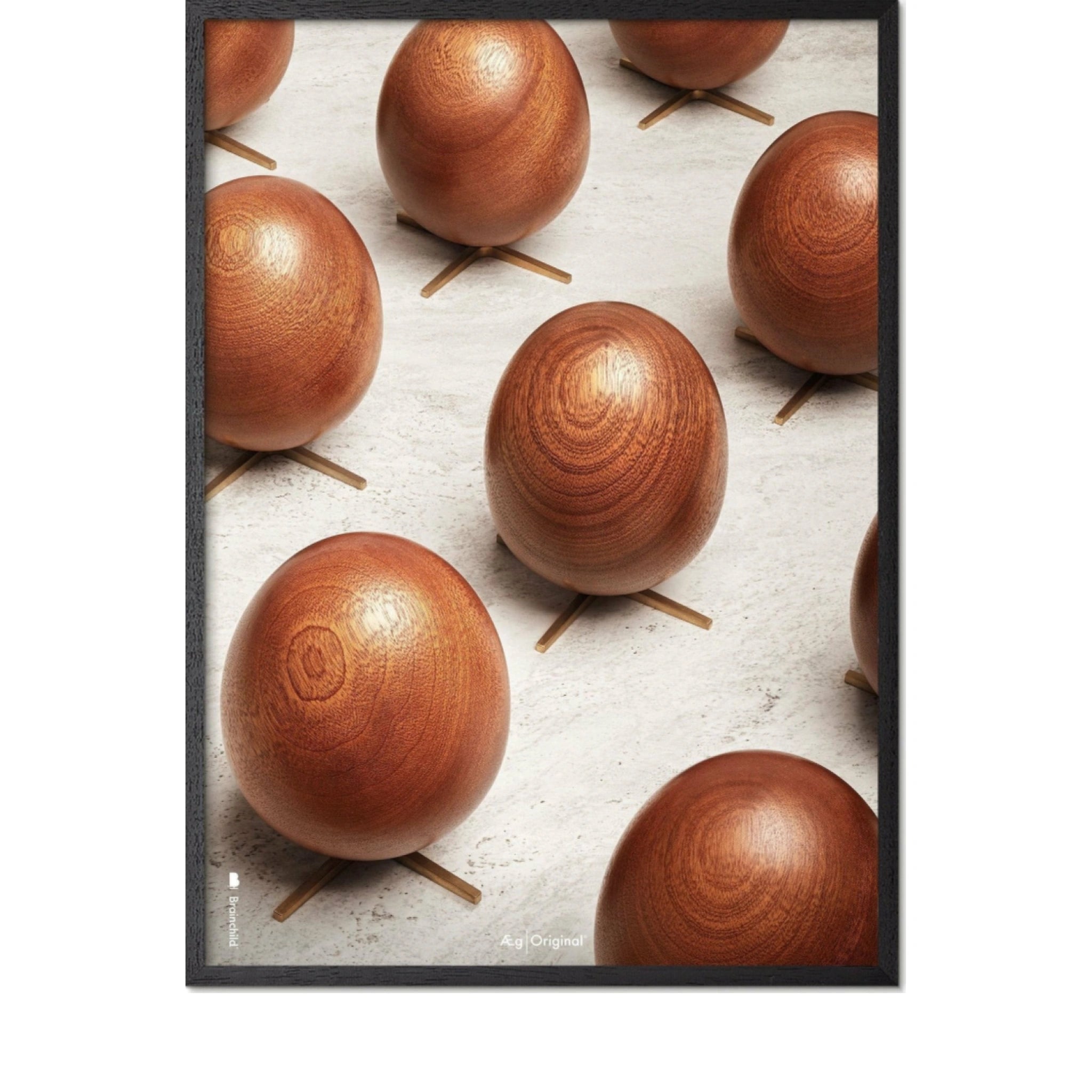Brainchild egg parade poster, frame made of black lacquered wood, A5