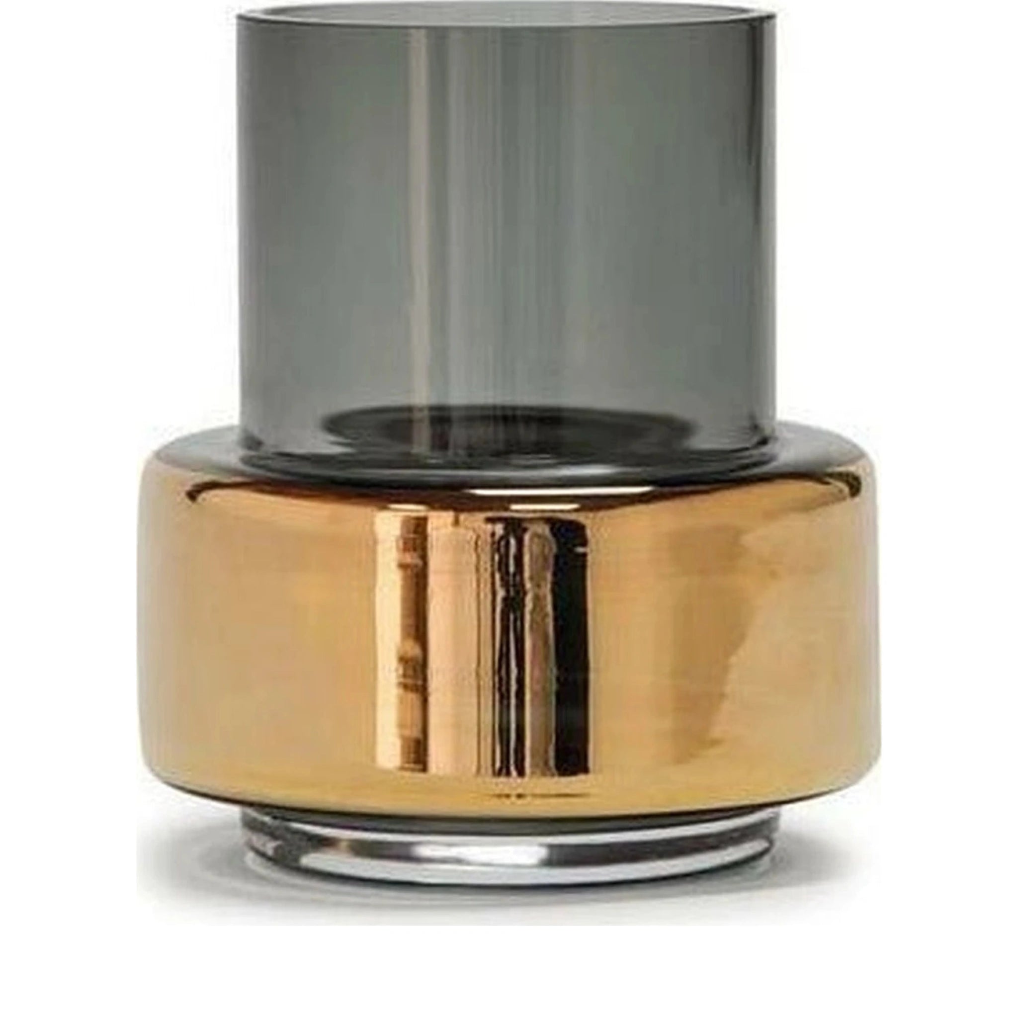 Ro Collection Hurricane No. 25 Tealight Holder, Smoked Grey + Gold