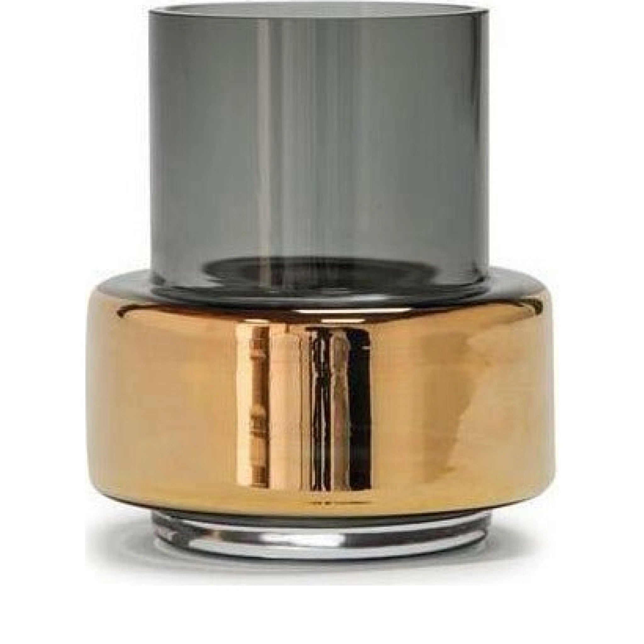 Ro Collection Hurricane No. 25 Tealight Holder, Smoked Grey + Gold