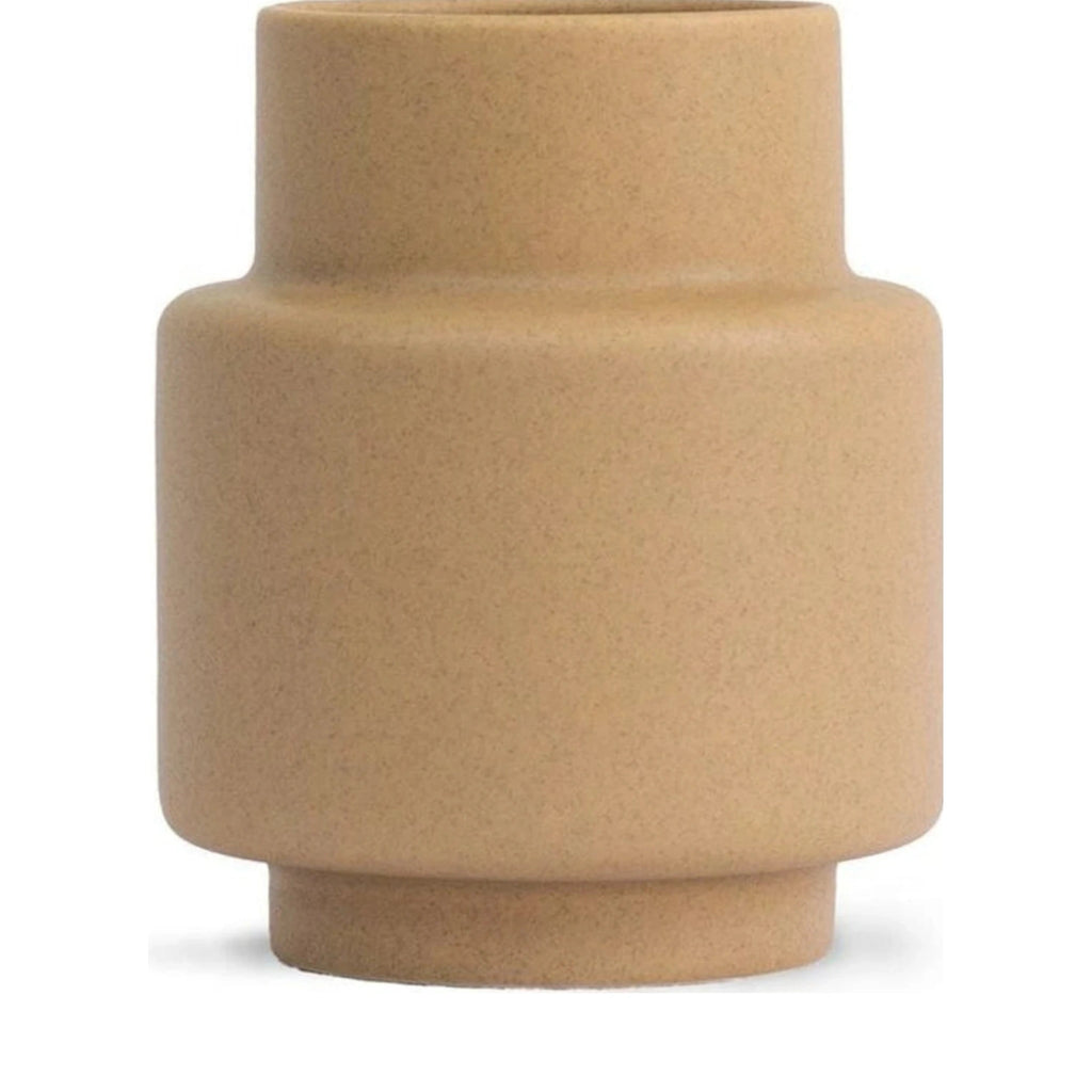 Ro Collection Hurricane Ceramic Vase Medium, Soft Ochre