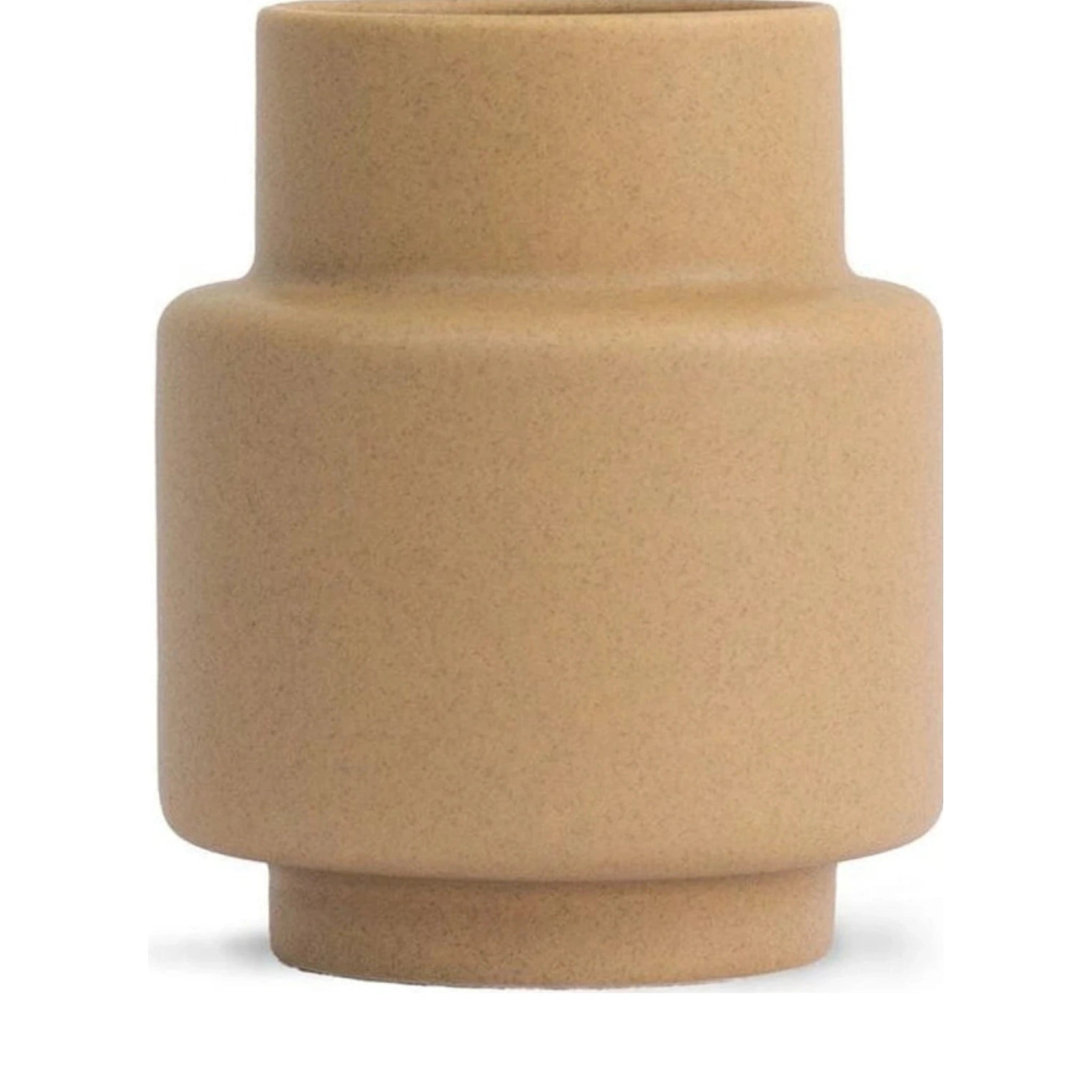 Ro Collection Hurricane Ceramic Vase Medium, Soft Ochre