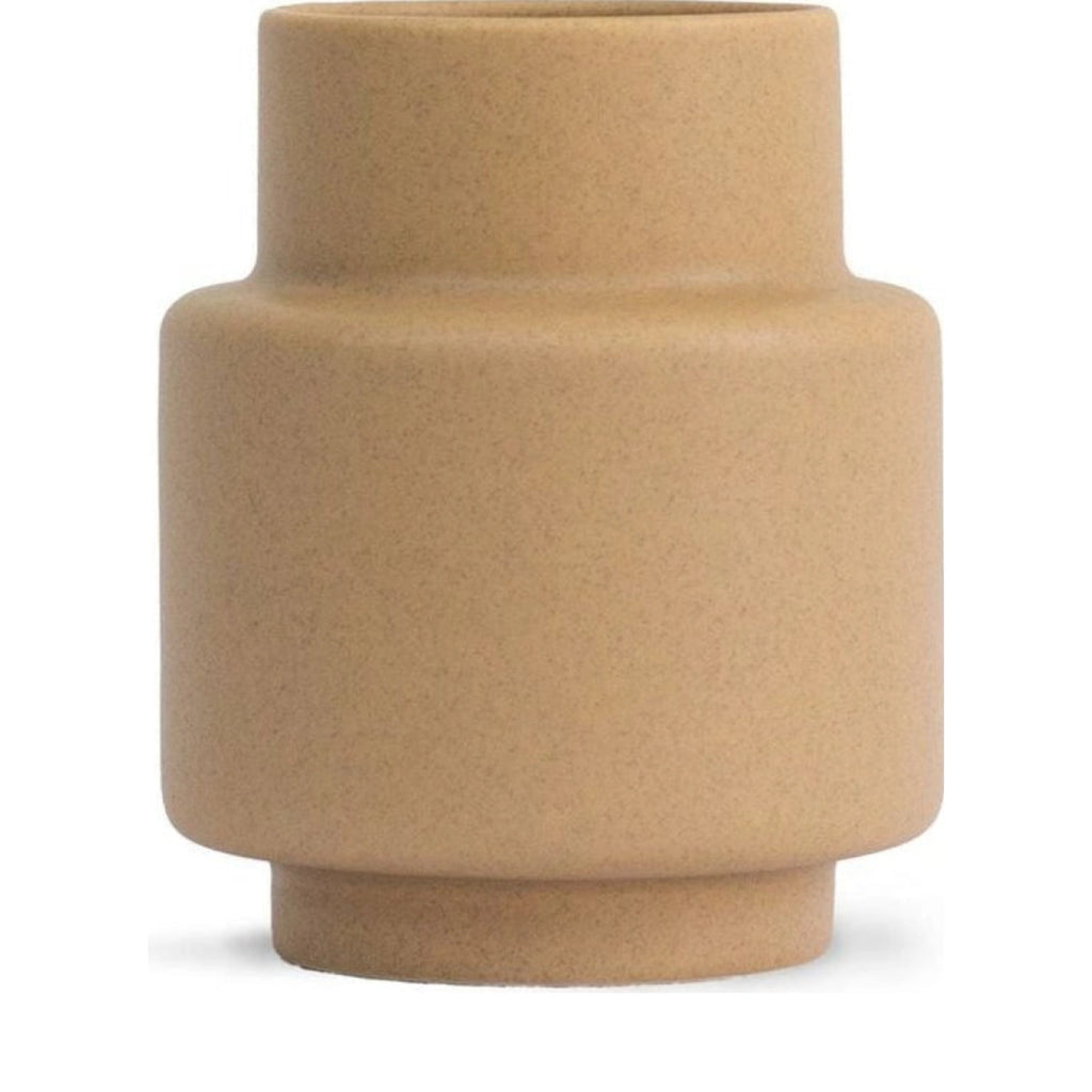 Ro Collection Hurricane Ceramic Vase Medium, Soft Ochre
