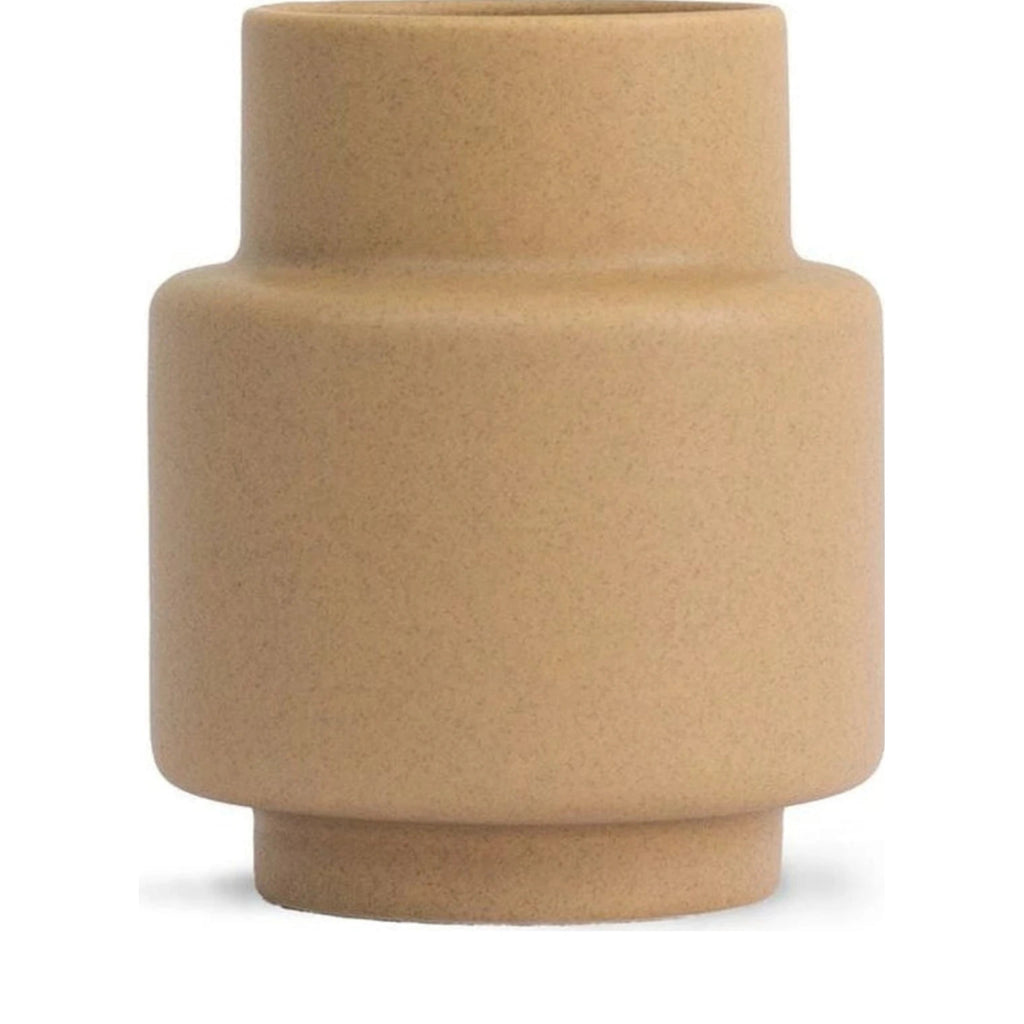 Ro Collection Hurricane Ceramic Vase Medium, Soft Ochre