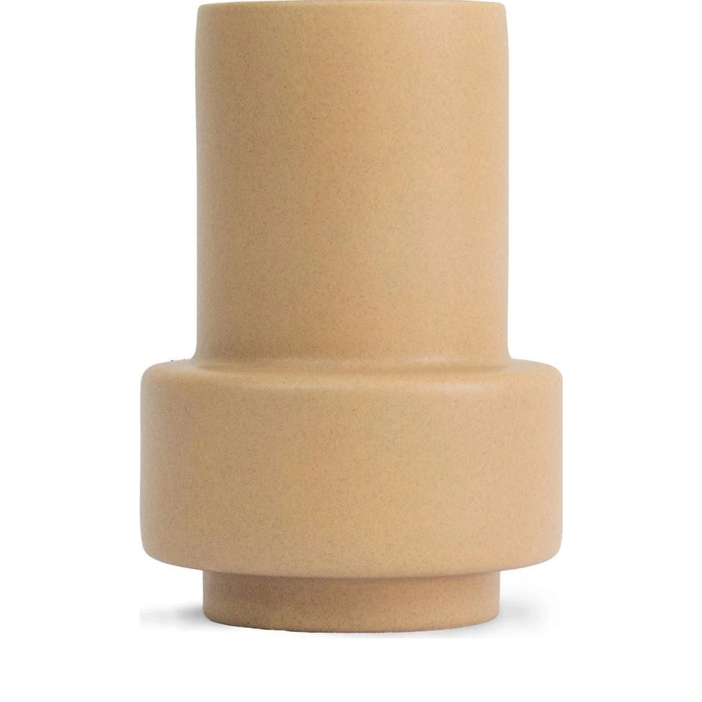 Ro Collection Hurricane Ceramic Vase Large, Soft Ochre