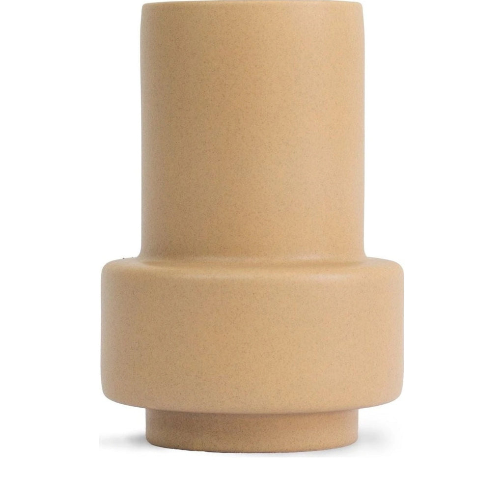 Ro Collection Hurricane Ceramic Vase Large, Soft Ochre