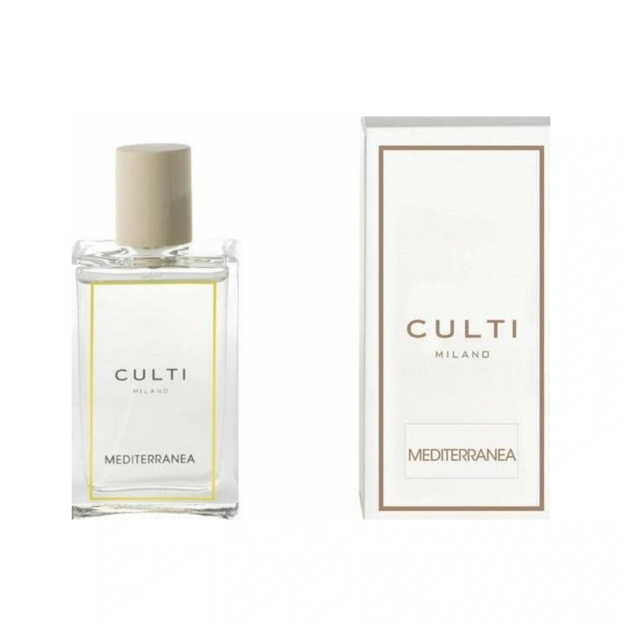 Culti Milano Mediterranean Room Spray 100ml - Elegant Glass & Wood Design