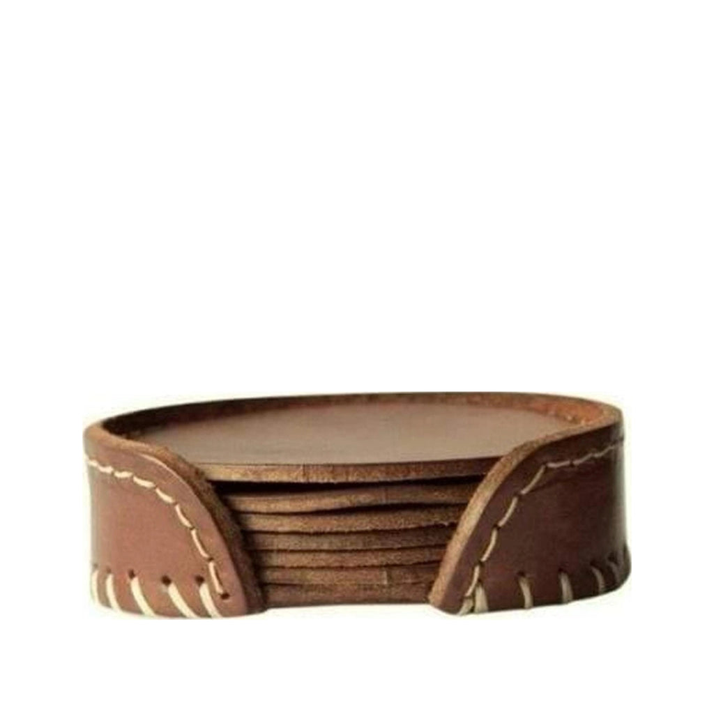 Cuero Pampa Coaster Set, Chocolate